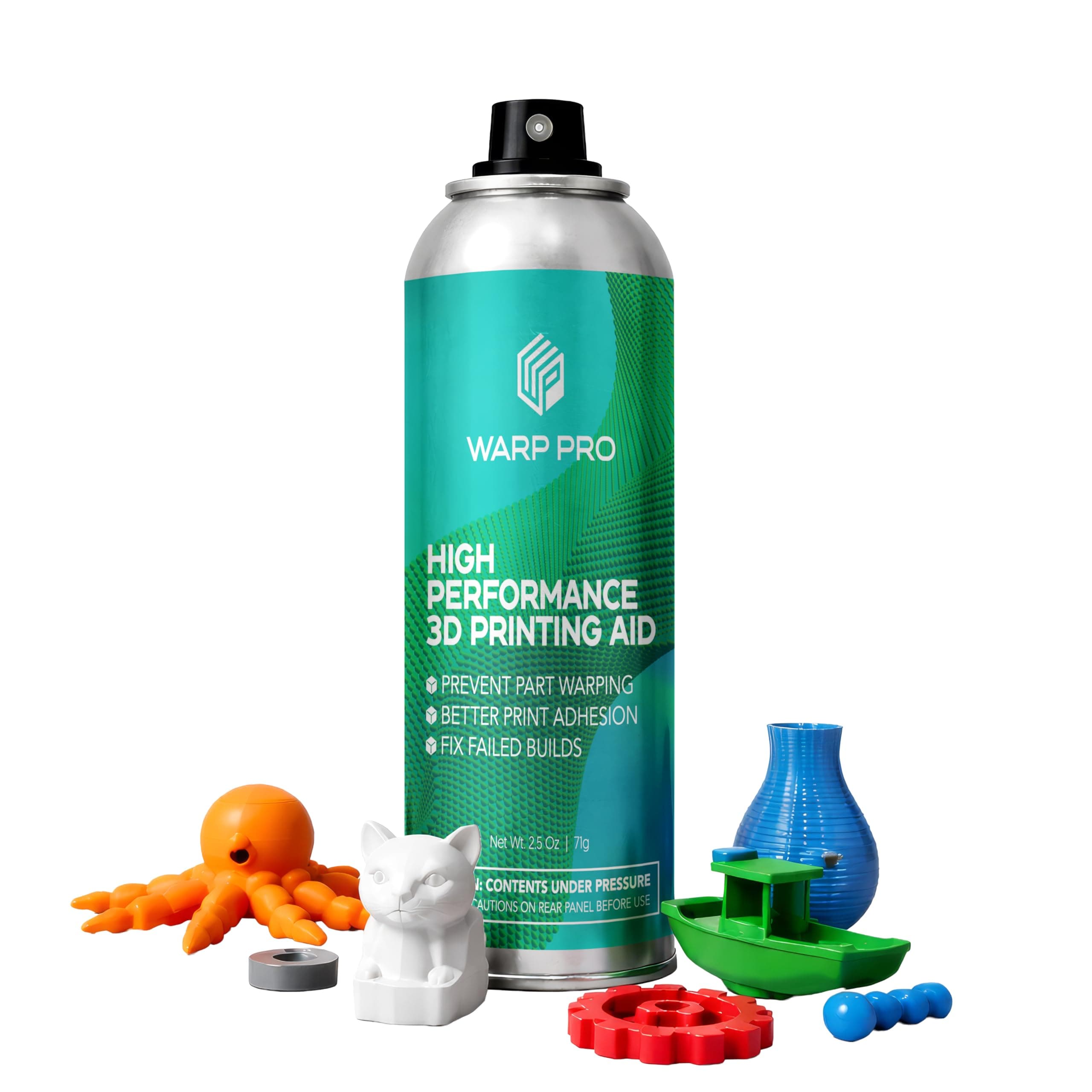 Warp Pro – 3D Printer Bed Adhesive Aerosol Glue Spray – Fix 3D Print Warping - No More Glue Sticks - Spray on, Water Washable, Adhesive Solution for All Filament 3D Printer Build Plates