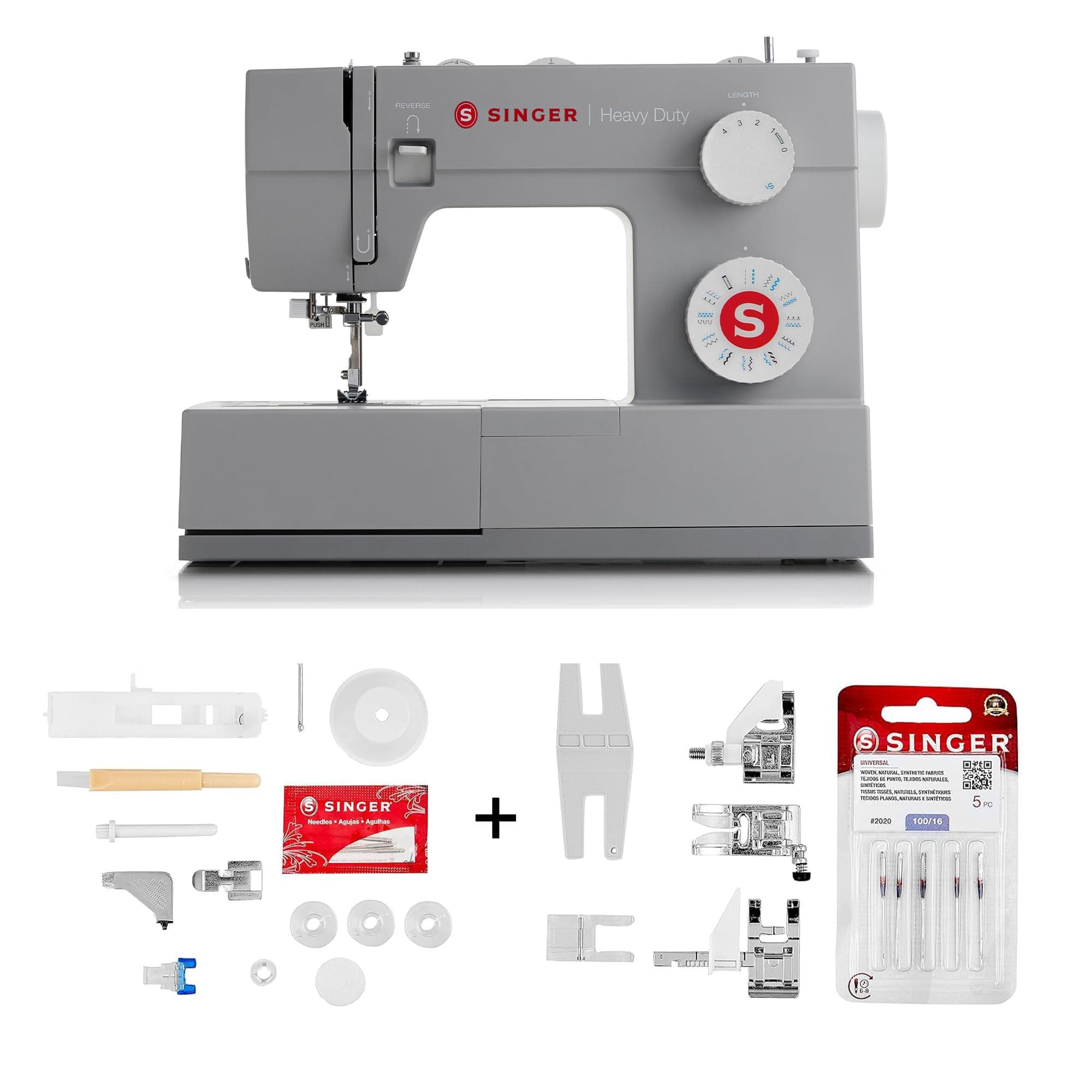 SINGER Heavy Duty 4423 High Speed Sewing Machine with Accessory Kit | Strong Motor With Enhanced Piercing Power, 97 Stitch Applications, Full Metal frame, 1-step Buttonhole & LED Light