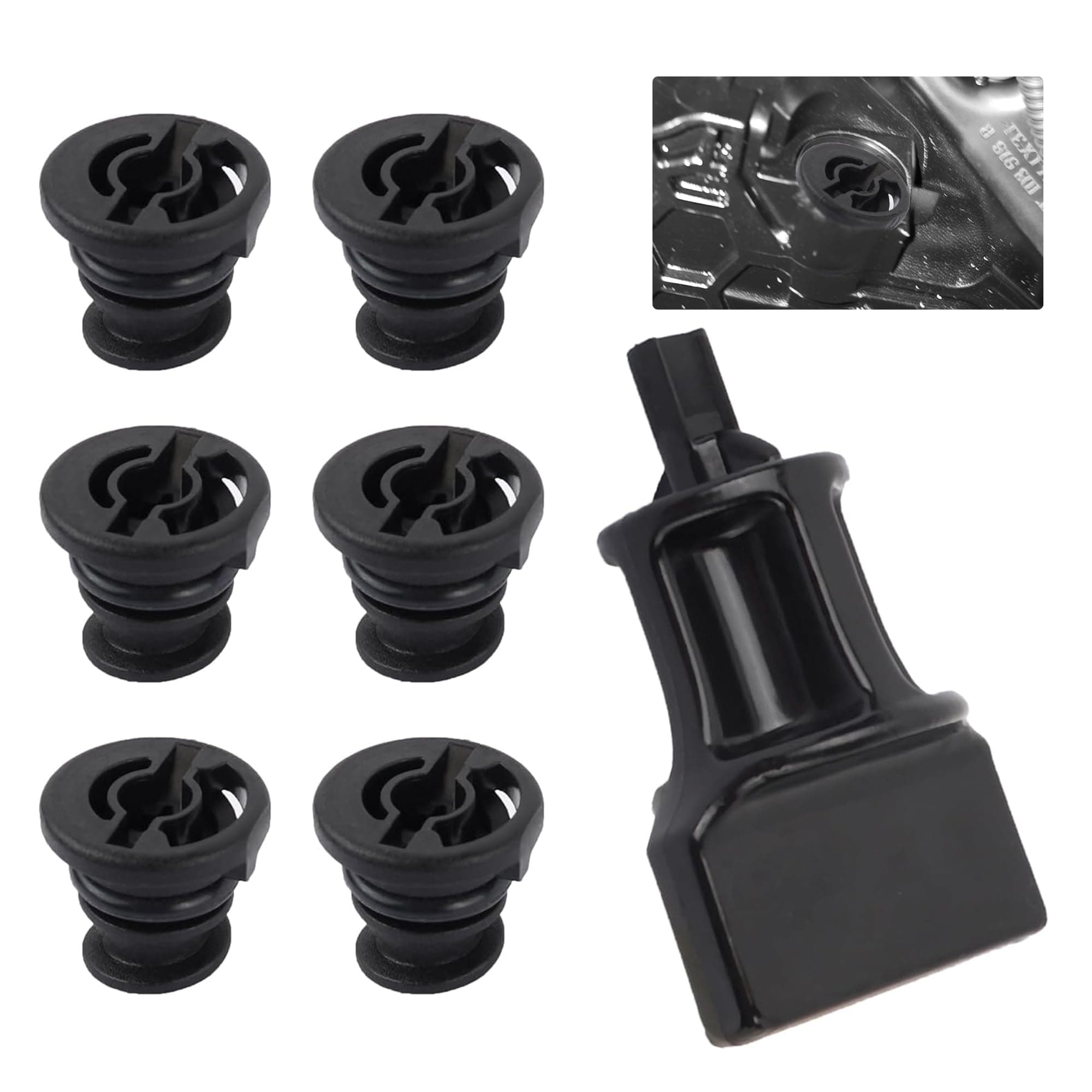 6PCS Car Engine Oil Drain Plug with Oil Drain Plug Removal Tool Replacement OEM#06L103801,Compatible with Volkswagen Audi,Perfect Replacement for Oil Drain Plug Car Accessories