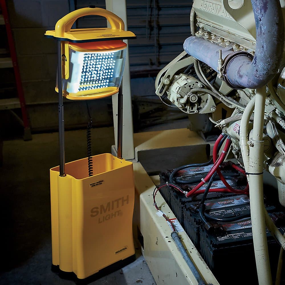 IN120LB-R-BC Battery Operated LED Work Light 2-Sided, 18Ah Battery Waterproof, Yellow