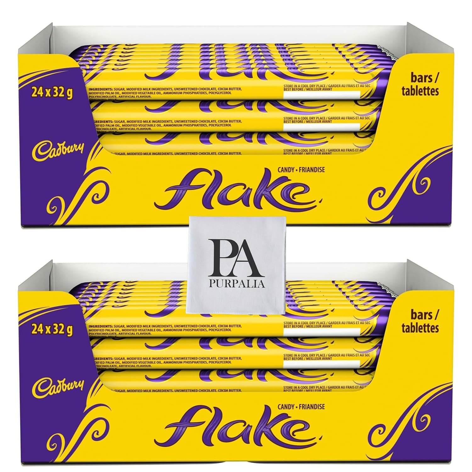 Cadbury Flake 32g - FULL SIZE Chocolate Bars Candy Bulk Bundled Imported From Europe (Purpalia Packaging) (48 pack)
