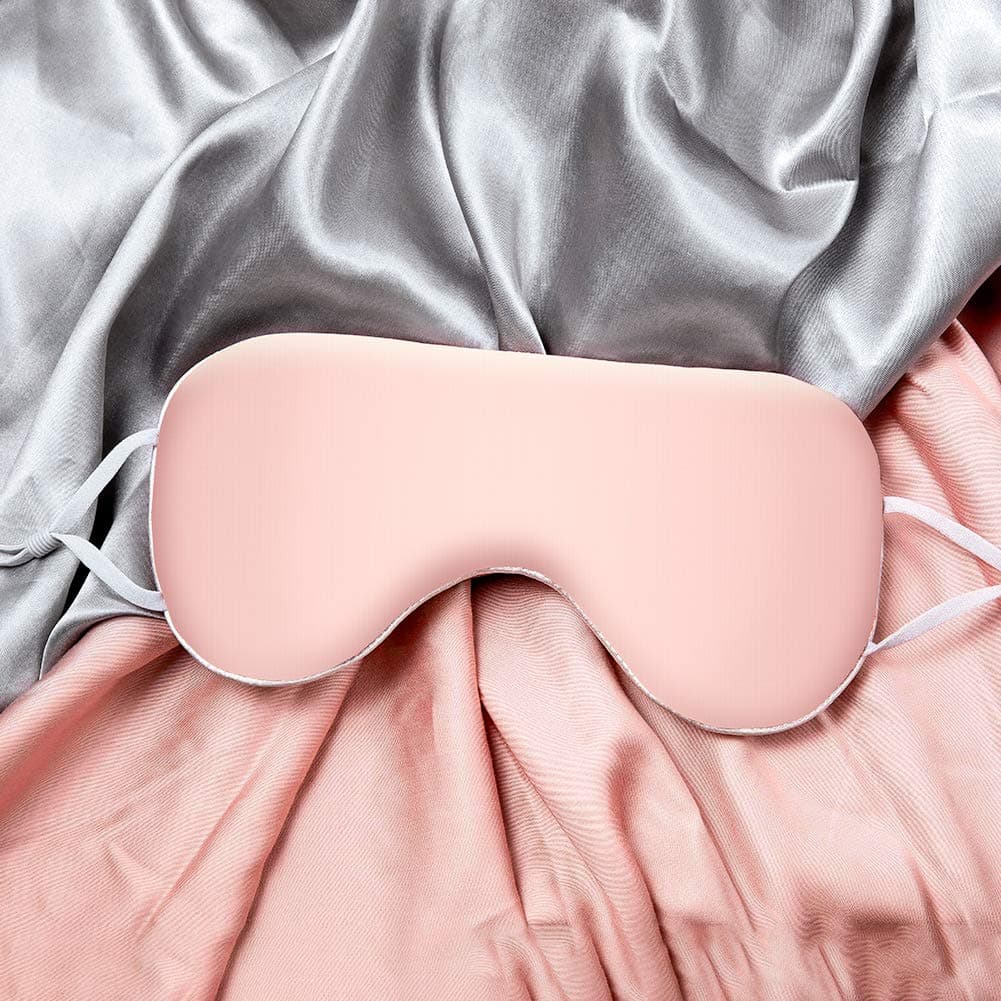 Eye Mask for Sleeping - Weighted Eye Mask Comfortable Blackout Blindfold for Travel, Sleeping, Shift Work with Travel Pouch (Pink)