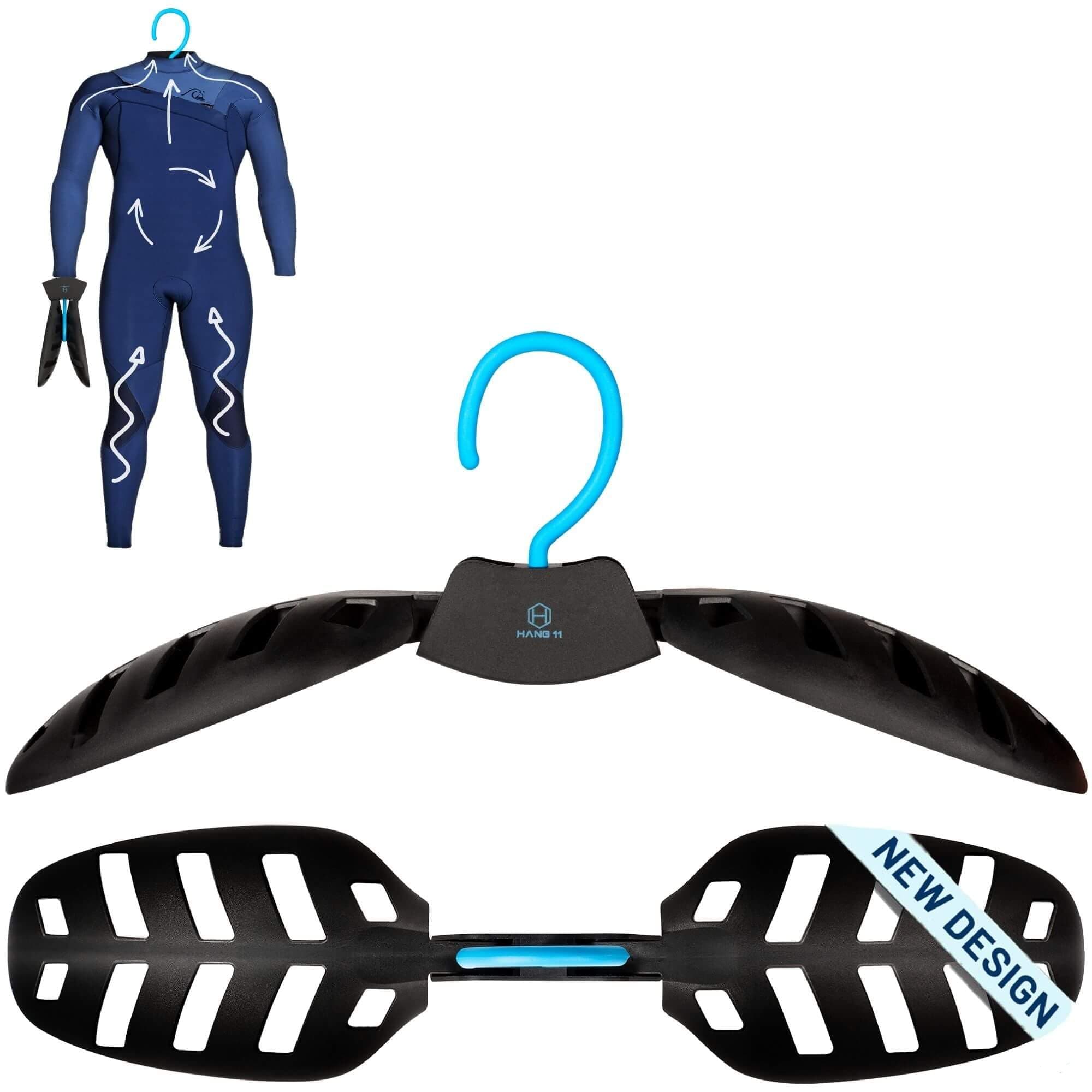Hang 11 Wetsuit Hanger - Improves Your Wet Suit Longevity, Quick Dryer, Foldable Wetsuit Hangers for Surfers, Ideal for Drysuit Scuba Diving Gear & BCD, Surfing Accessories, Surfing Gifts (Blue)
