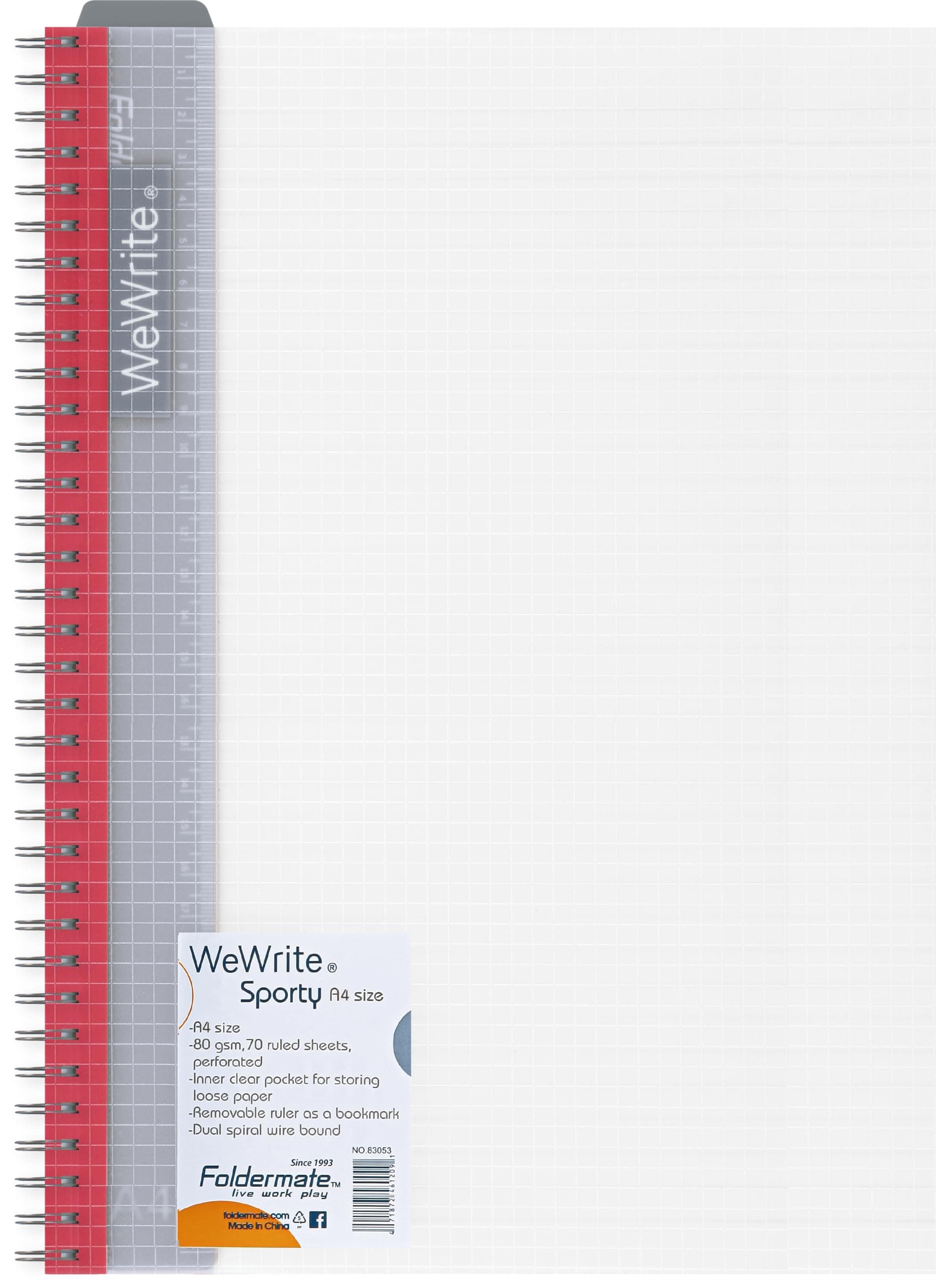 Foldermate 1 Subject notebook A4 |70 Sheets |Perforated, Ruled, 80gsm | Asstored Colors
