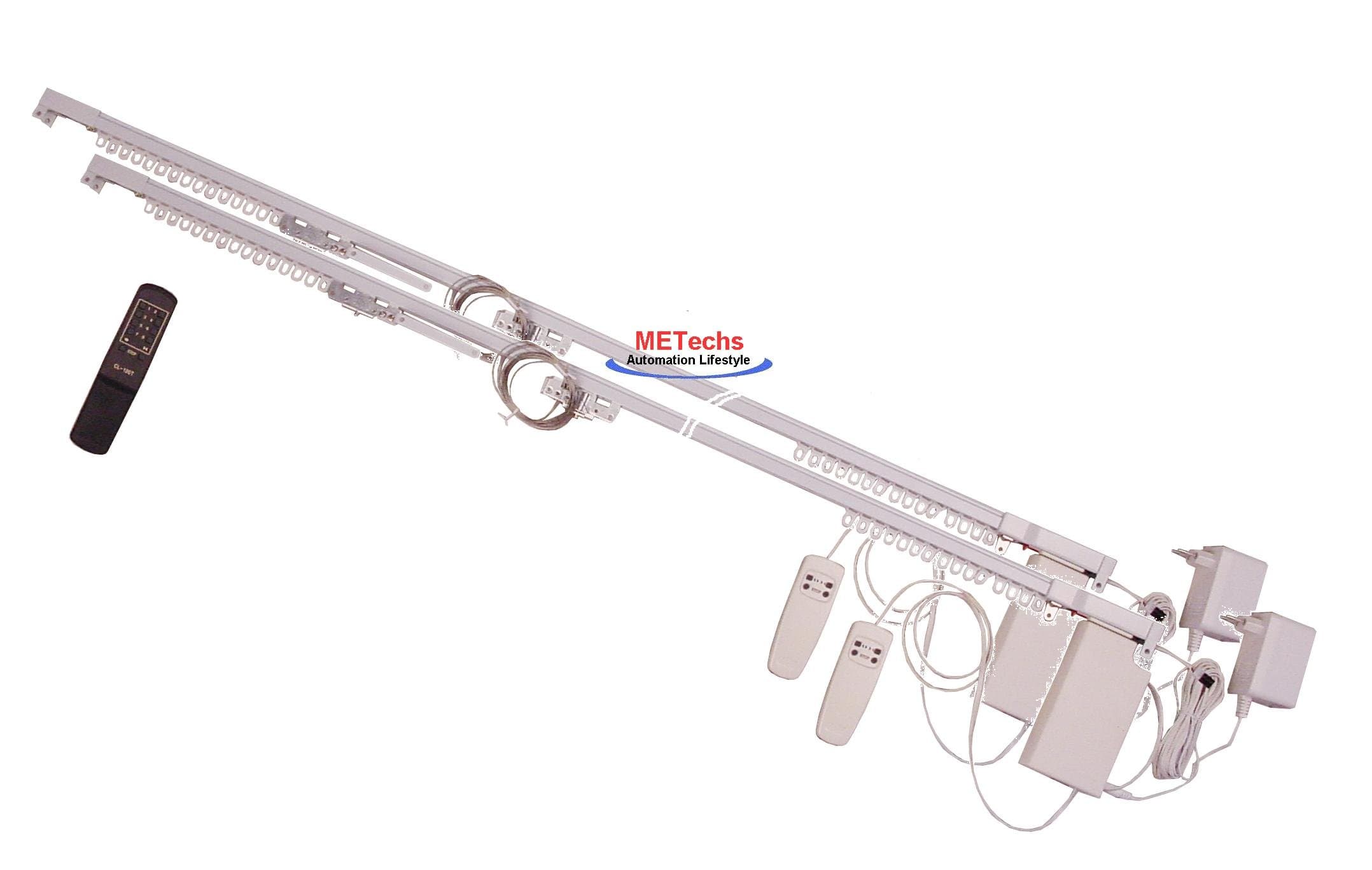 Remote Control Motorized Double Drapery Curtain Track Set – Aluminum – 20 to 240 inch