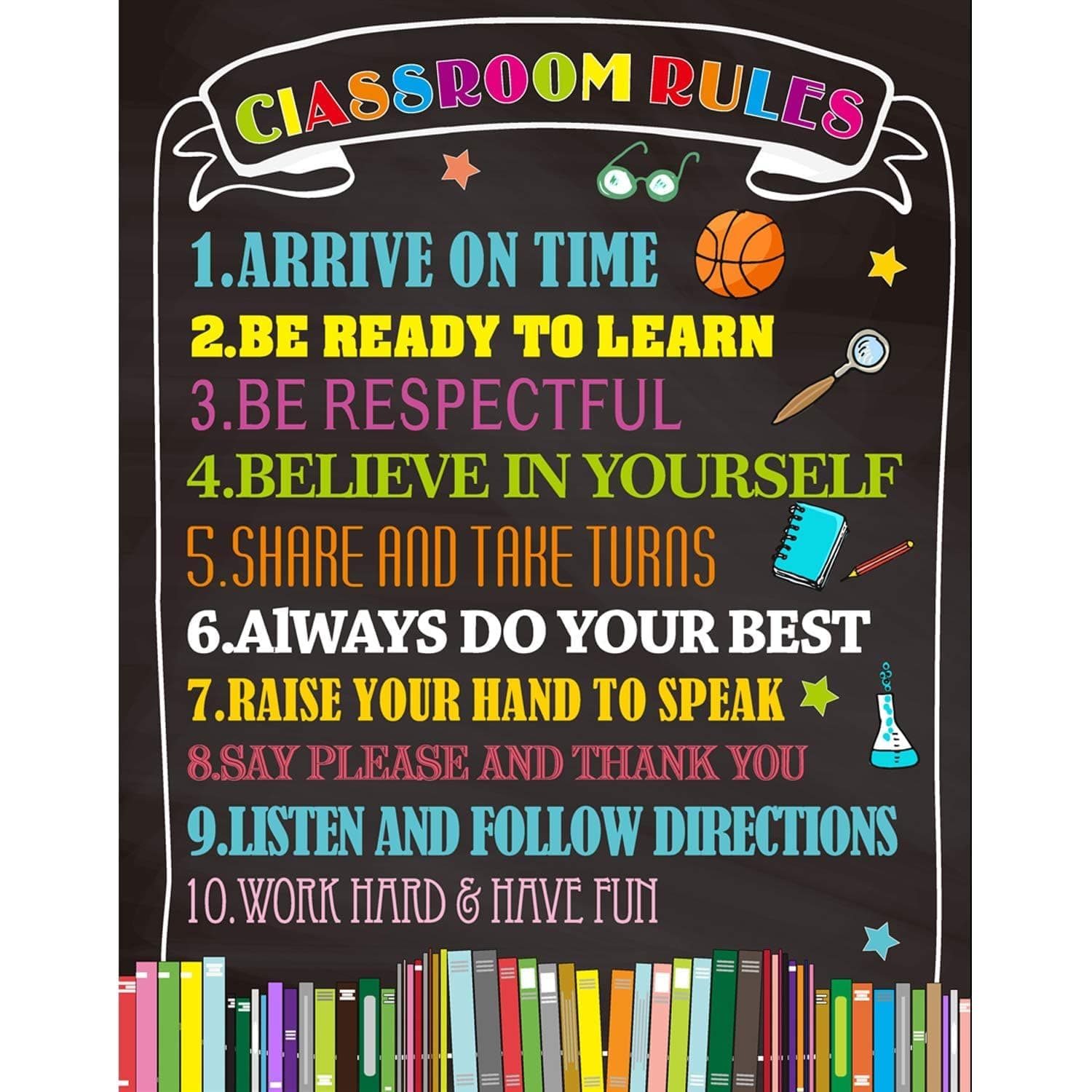 Classroom Rules Poster Back to School Classroom Decorations 11 X 14 for Preschool Middle High School Classroom Decor