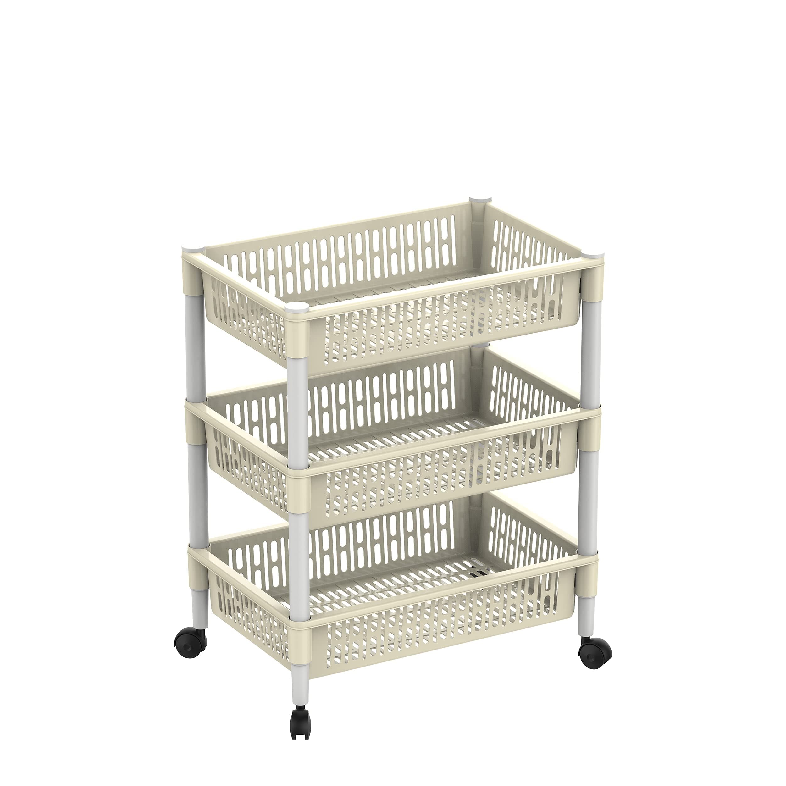 Cosmoplast 3 Tiers Vegetable Storage Rack, Off White