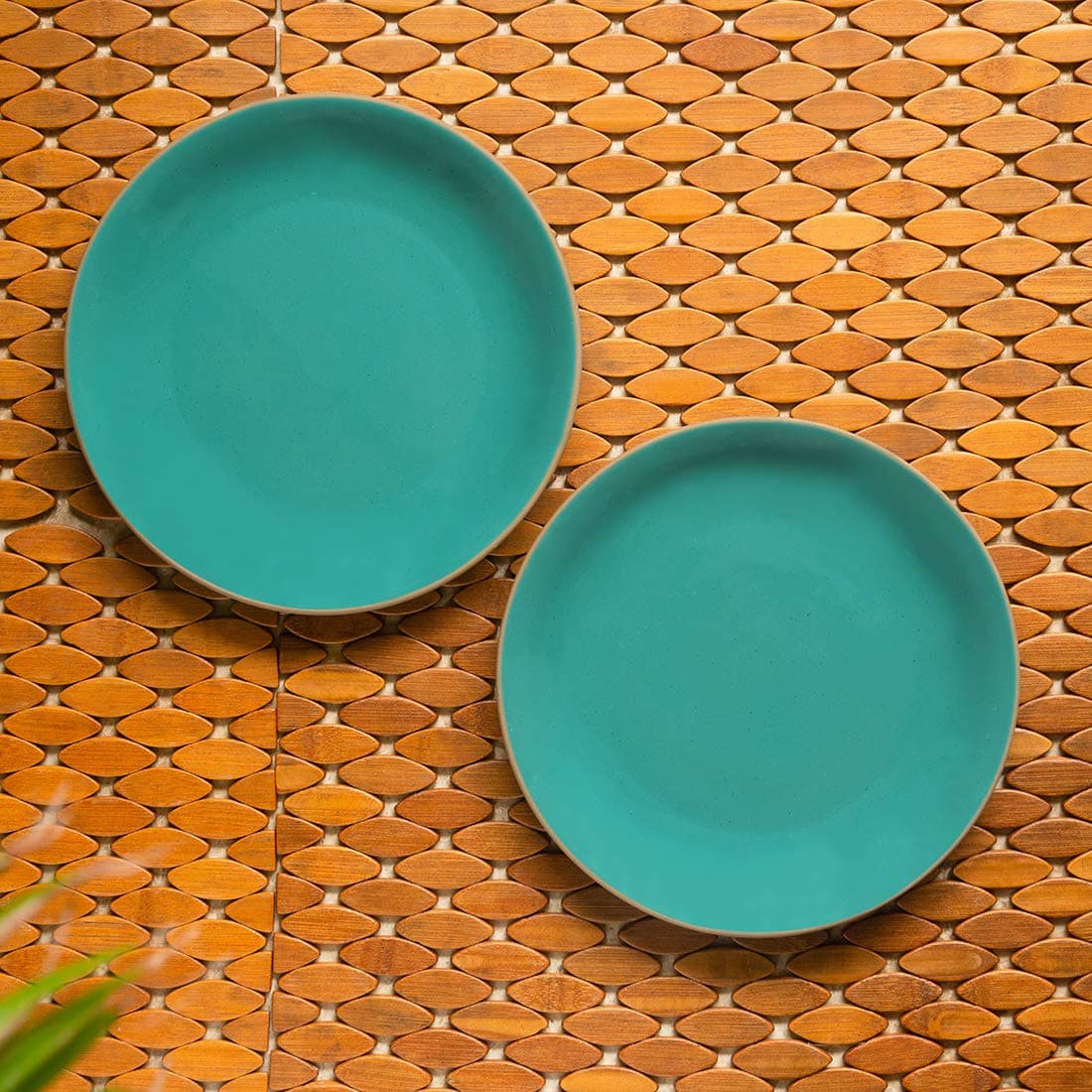Earthen Turquoise' Ceramic Dinner Plates Set of 2 Ceramic Plates for Dinner (10 Inch, Microwave Safe Plates & Dishawasher Safe) |Dinner Plates Ceramic Plates Set of 2 Serving Plates