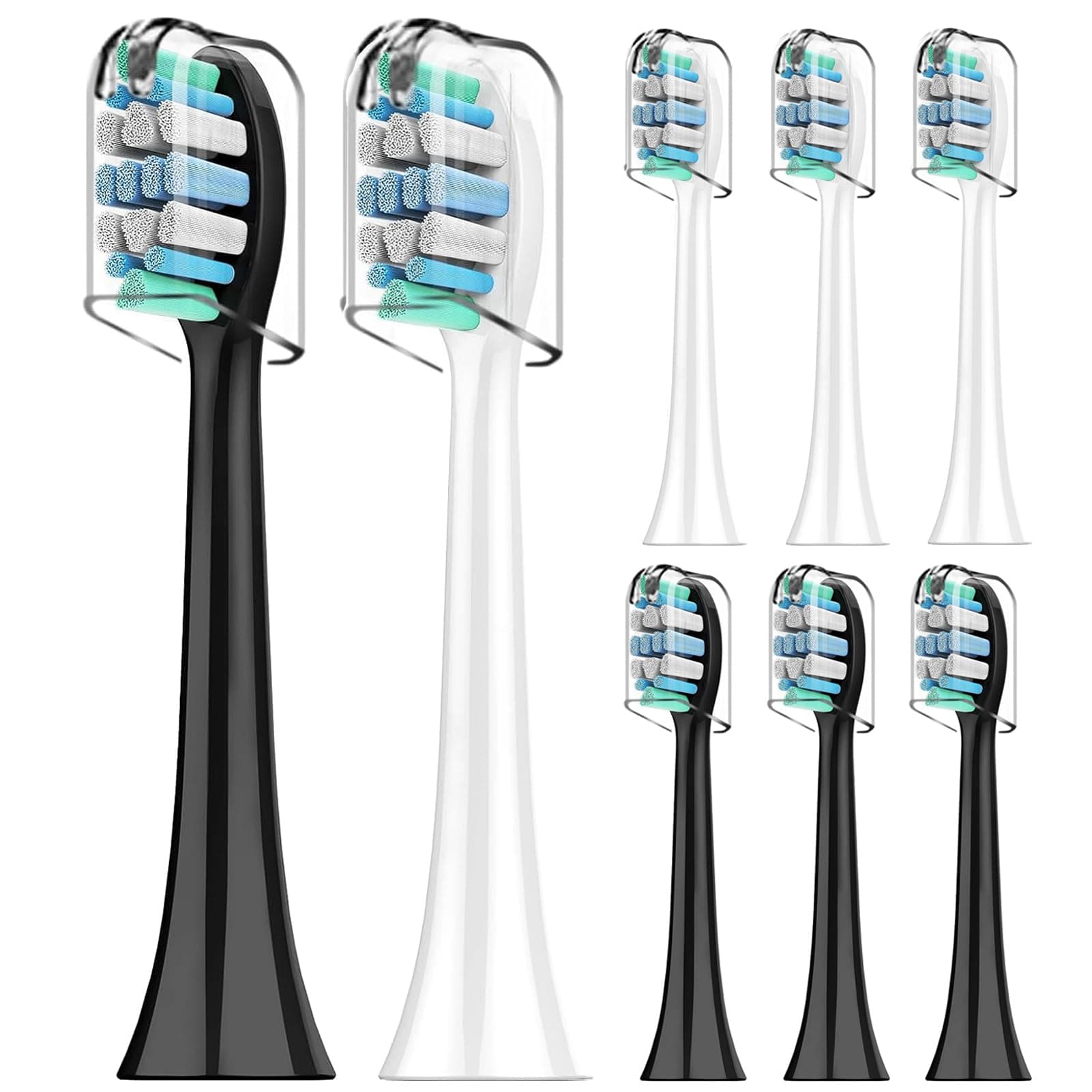 Replacement Brush Heads Compatible with Philips Sonicare Toothbrush, C2 Plaque Defence Brush Heads with Densely Clustered Bristles for Whiter Teeth - Rebeool Standard Sonic Toothbrush Heads x8