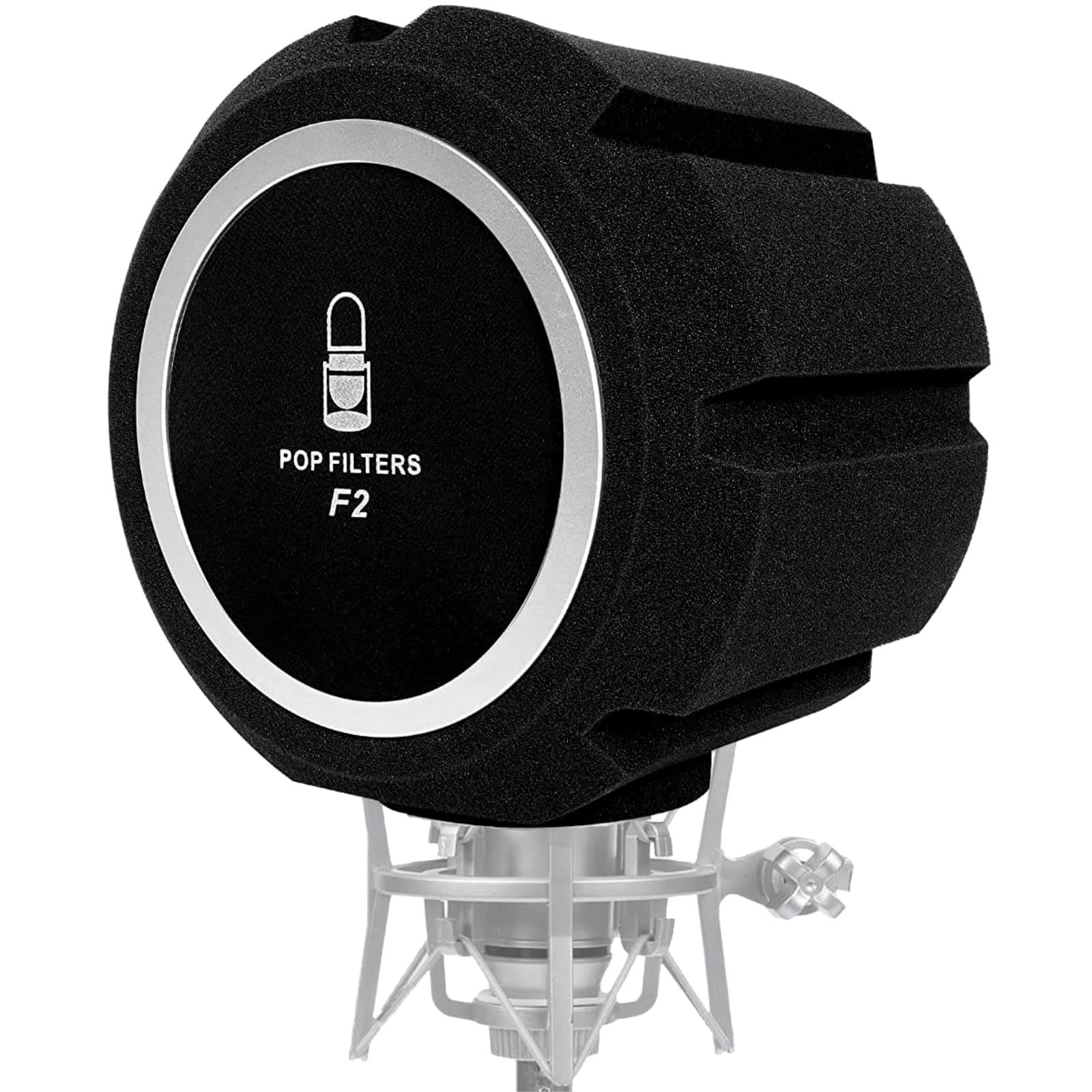 Microphone Pop Filter, Professional Mic Windscreen, Thick Wind Shield Acoustic Filter for 45mm-60mm Recording Studios Microphones, Sound-Absorbing Foam that Reduces Noise and Reflections