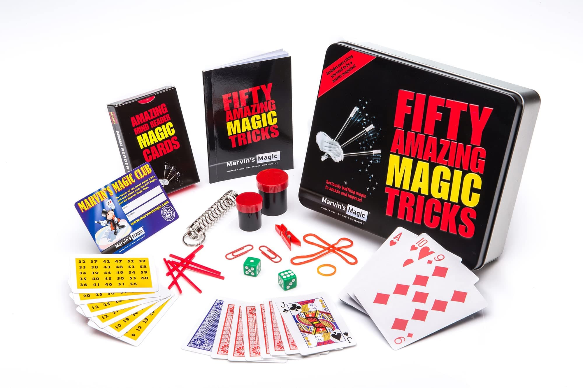 50 Amazing Magic Tricks - Magic Tricks for Kids, Comes in Gift Set Tin - Includes Classic Card and Coin Tricks, Mind Reading, Levitation - 8+ - Novelty Toys & Amusements