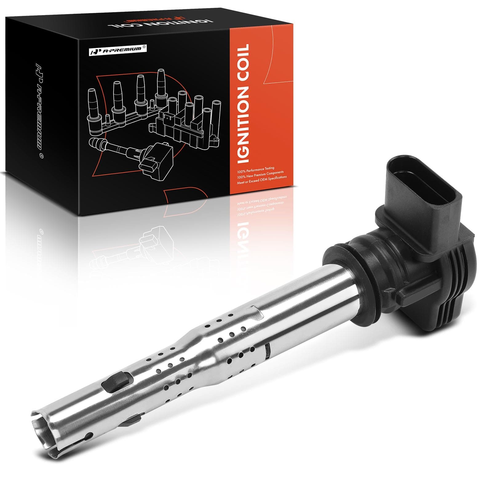 A-Premium Ignition Coil Pack Replacement for A3 A4 A5 A6 Quattro Allroad Q5 Volkswagen Beetle Golf Jetta Passat 2.0L 2.5L Turbo Only