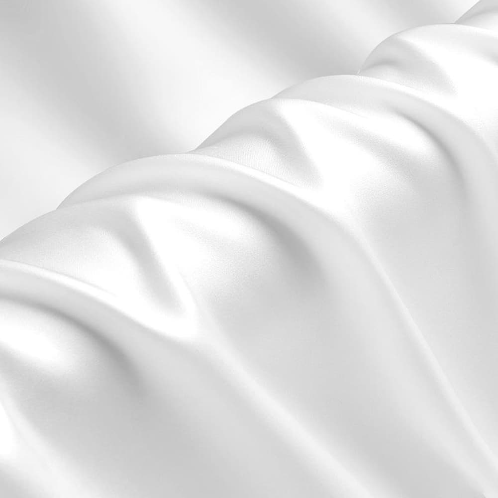 TPOHH Natural White 100% Pure Silk Fabric Solid Color Charmeuse Fabrics by The Pre-Cut 1 Yard for Sewing Width 44 inch