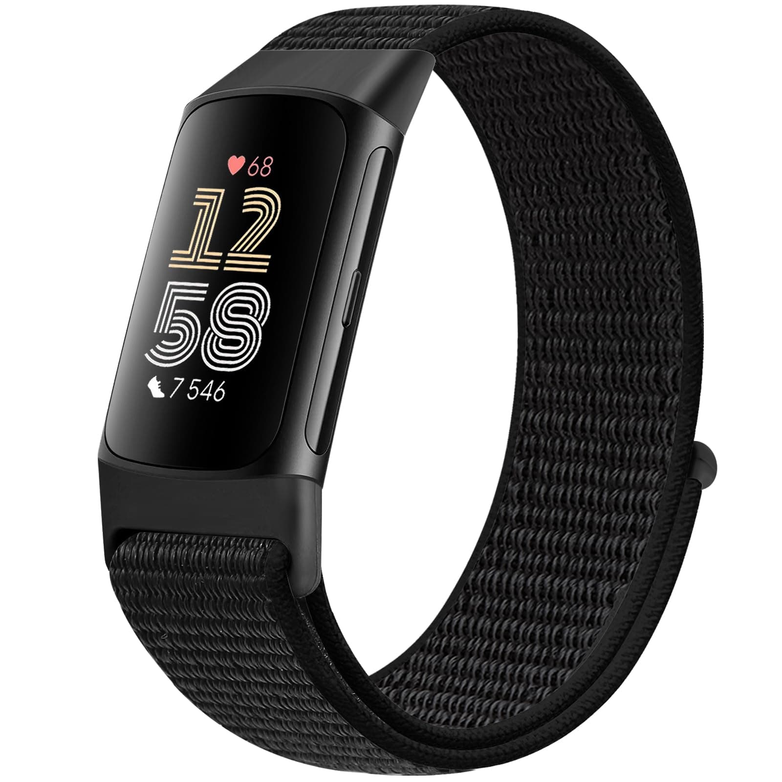 Runostrich Sport Loop Nylon Watch Straps - Compatible with Fitbit Charge 6/5, Adjustable Breathable Replacement Soft Nylon Loop Wristband for Women & Men