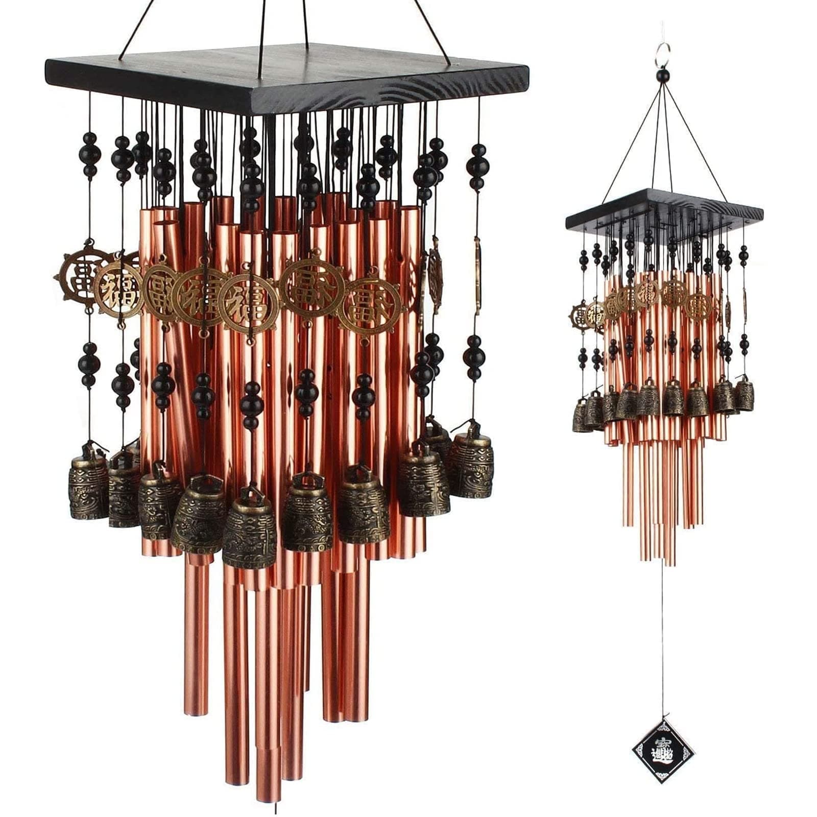 Wind Chimes for Outside,30" Memorial Wind Chimes with 28 Pieces Tubes and 16 Copper Bell for Garden, Patio,Window Hanging Decoration, Bronze Memorial Sympathy Gifts for Mom