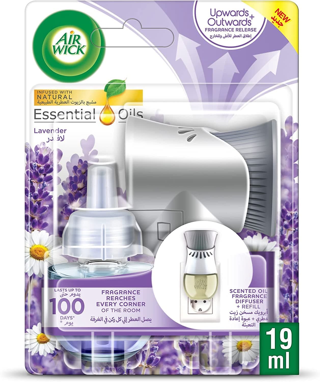 Air Wick Plug-in Scented Oil Fragrance Diffuser with Refill, Lavender Scent, 19 ml