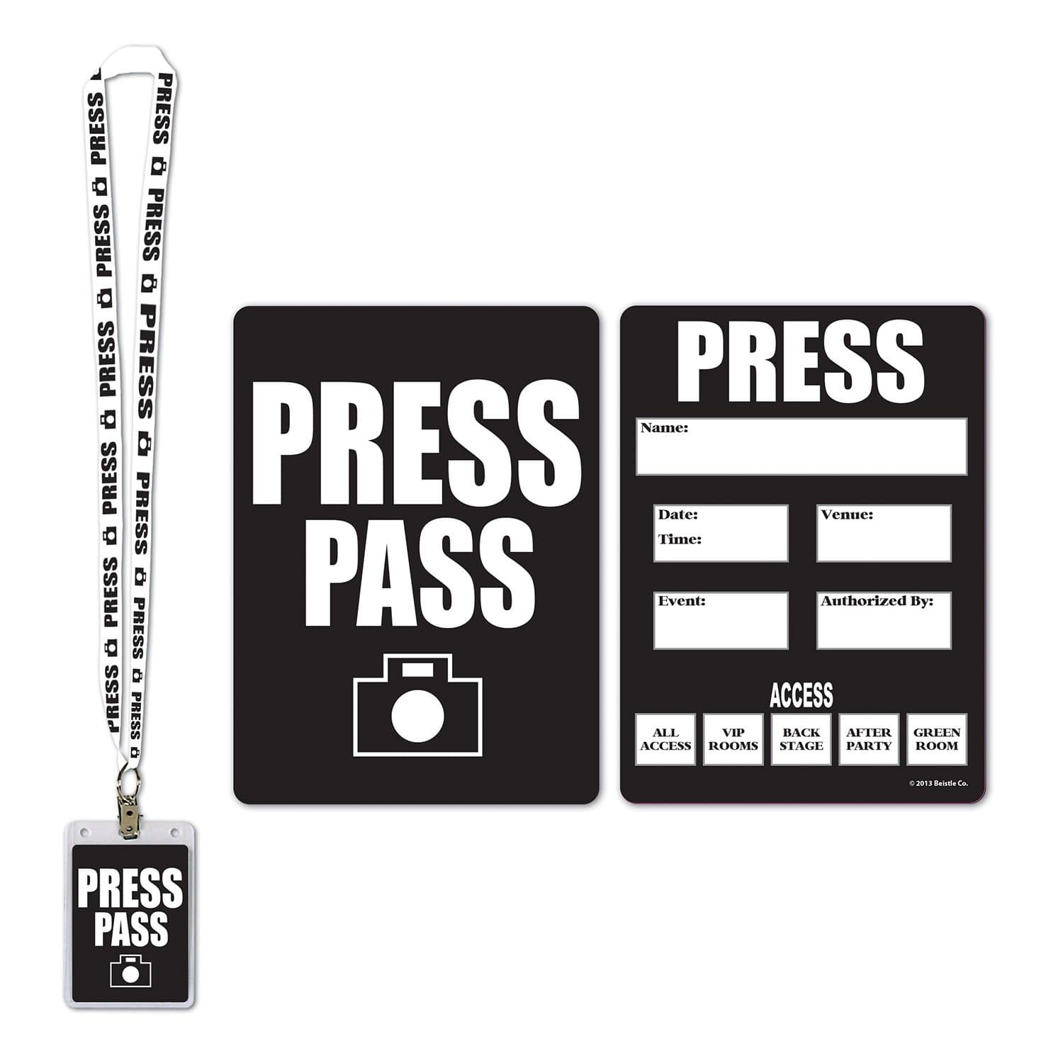 Beistle 57879 Press Party Pass, 25-Inch