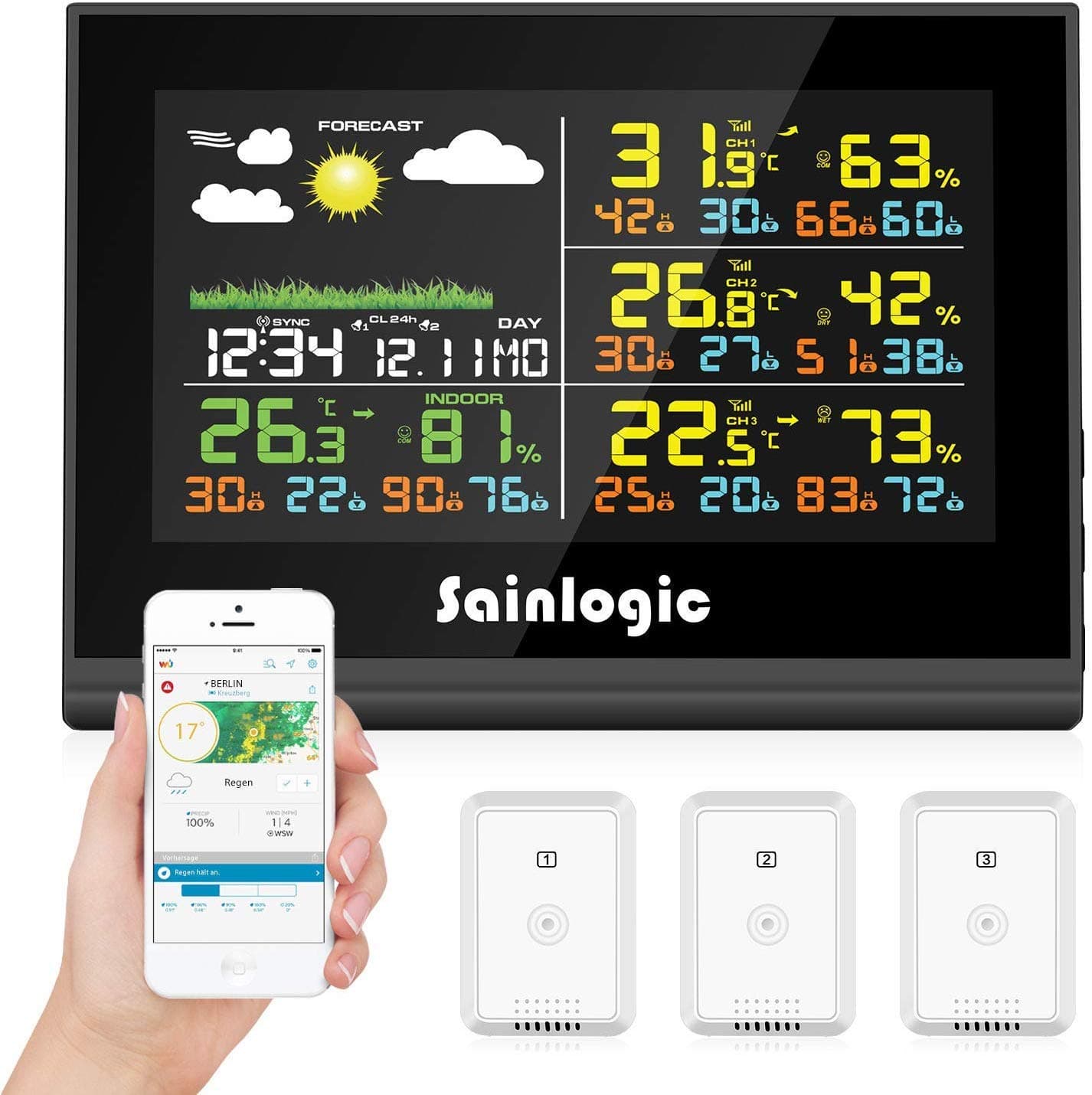sainlogic FT0850 Plus Wireless Weather Station Black