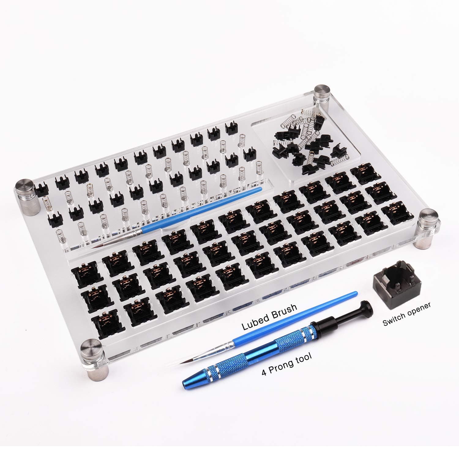 33 Switch Tester Switch Opener Acrylic Lube Station DIY Double-Deck Removal Platform Keycaps Puller for Custom Gateron Cherry Mechanical Keyboard