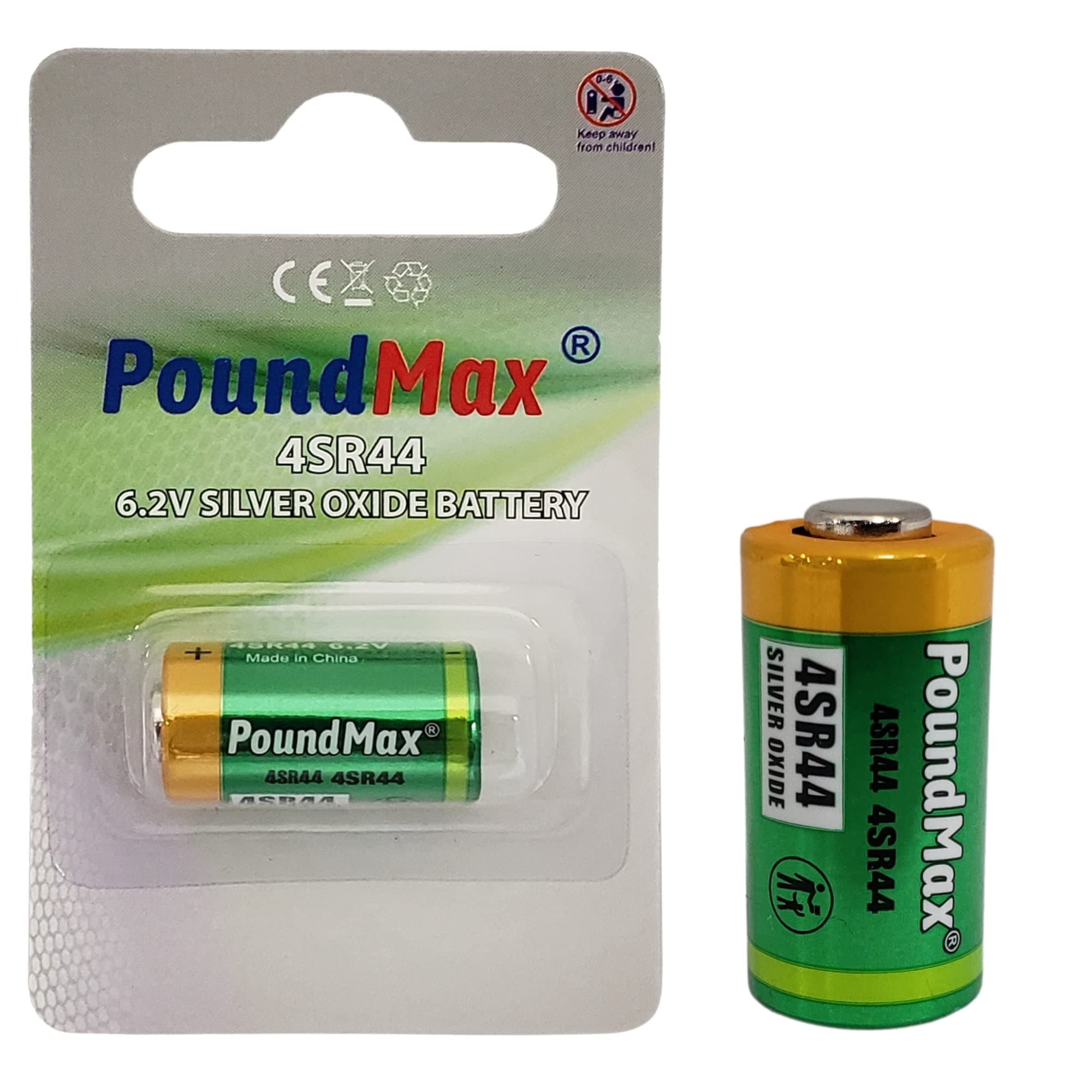 4SR44,PX28,544,4LR44 6.2V PoundMax Silver Oxide Battery