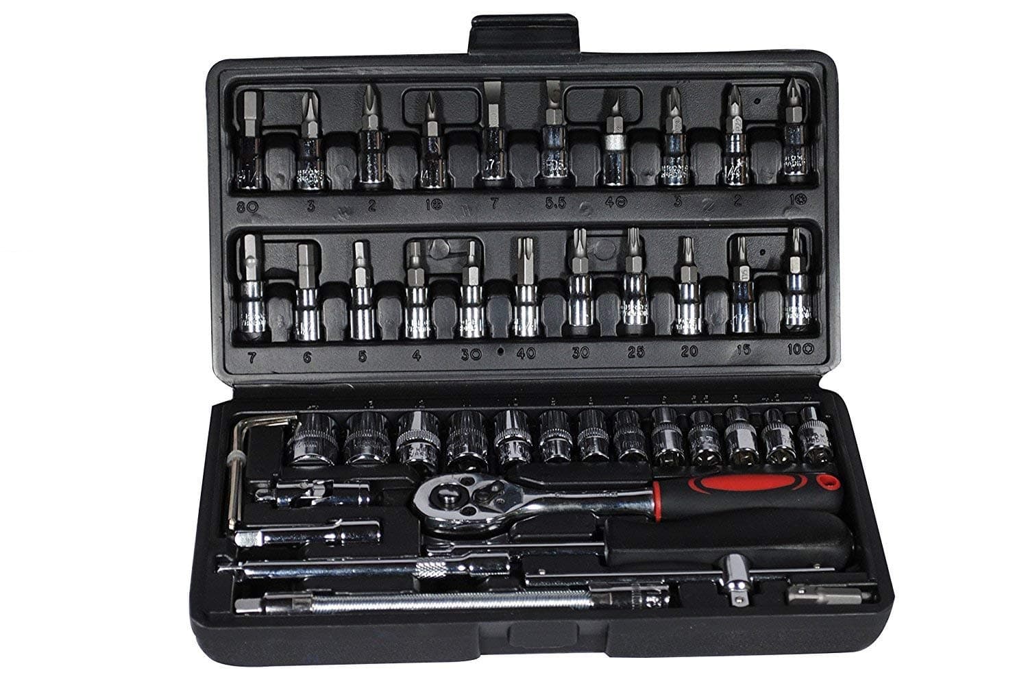 46 In 1 Pcs Tool Kit & Screwdriver and Socket Set l 1/4 Inch Socket Combination Set Diy Repair Tool Kit (46-Pieces)