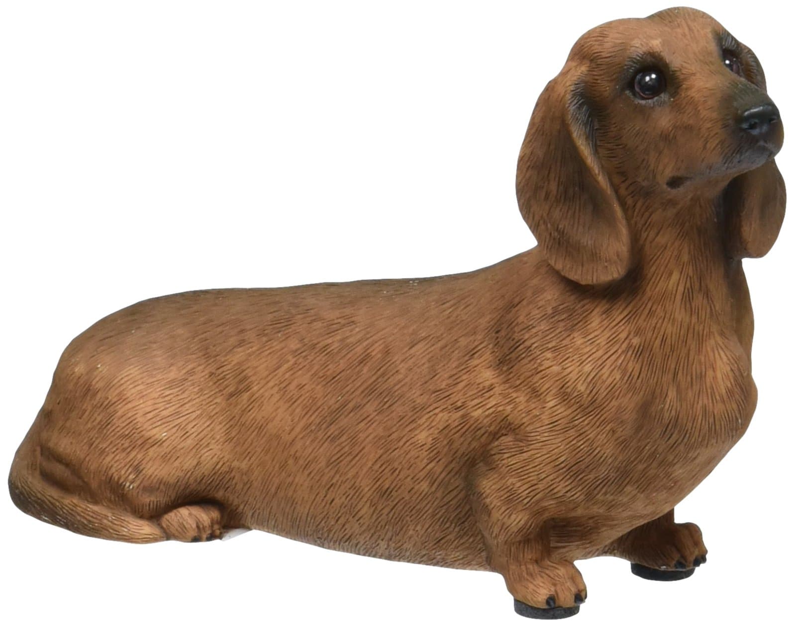Sandicast Mid Size Smooth Red Dachshund Sculpture - Sitting