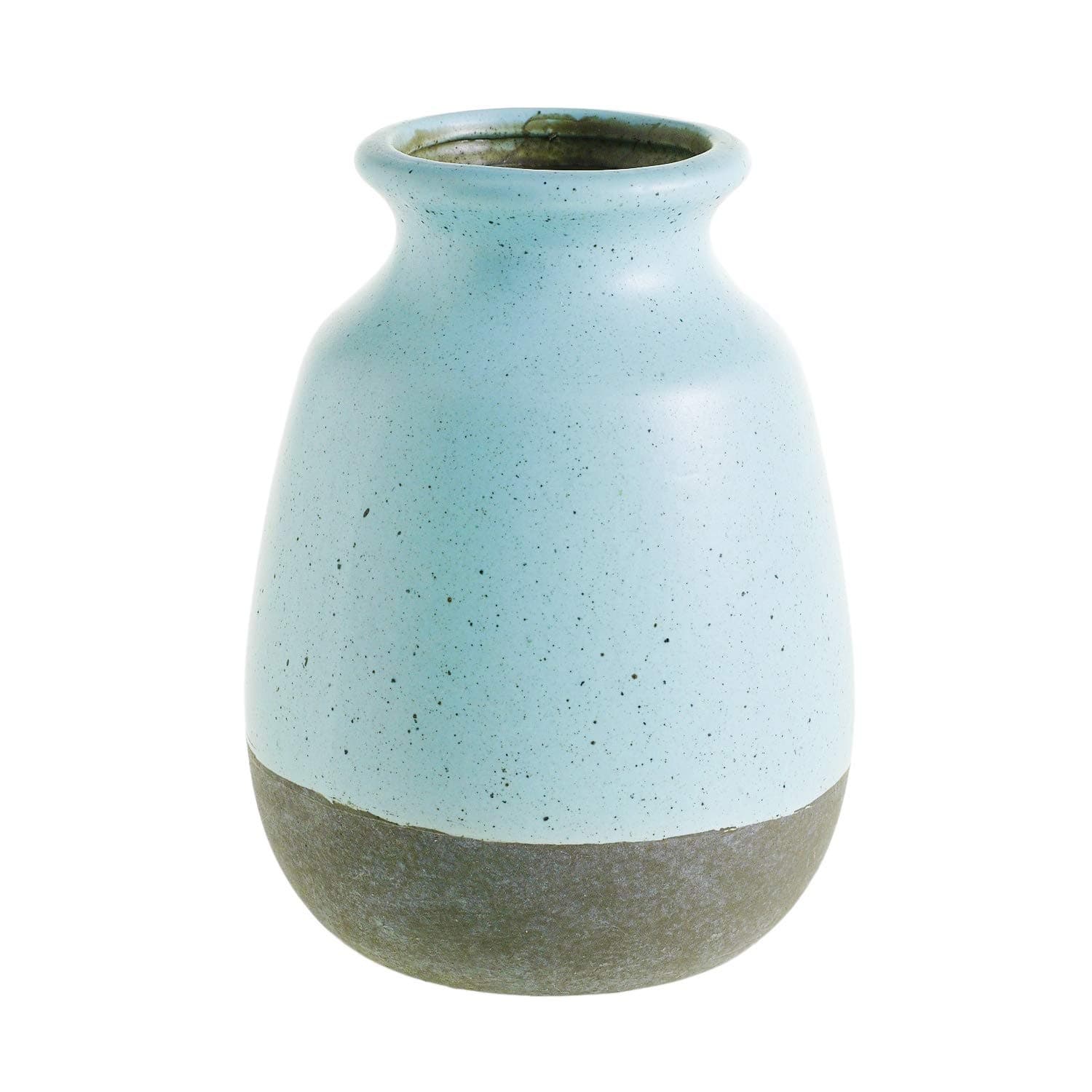 Robin's Egg Blue Ceramic Vase with Crackle Glaze, 6.5"