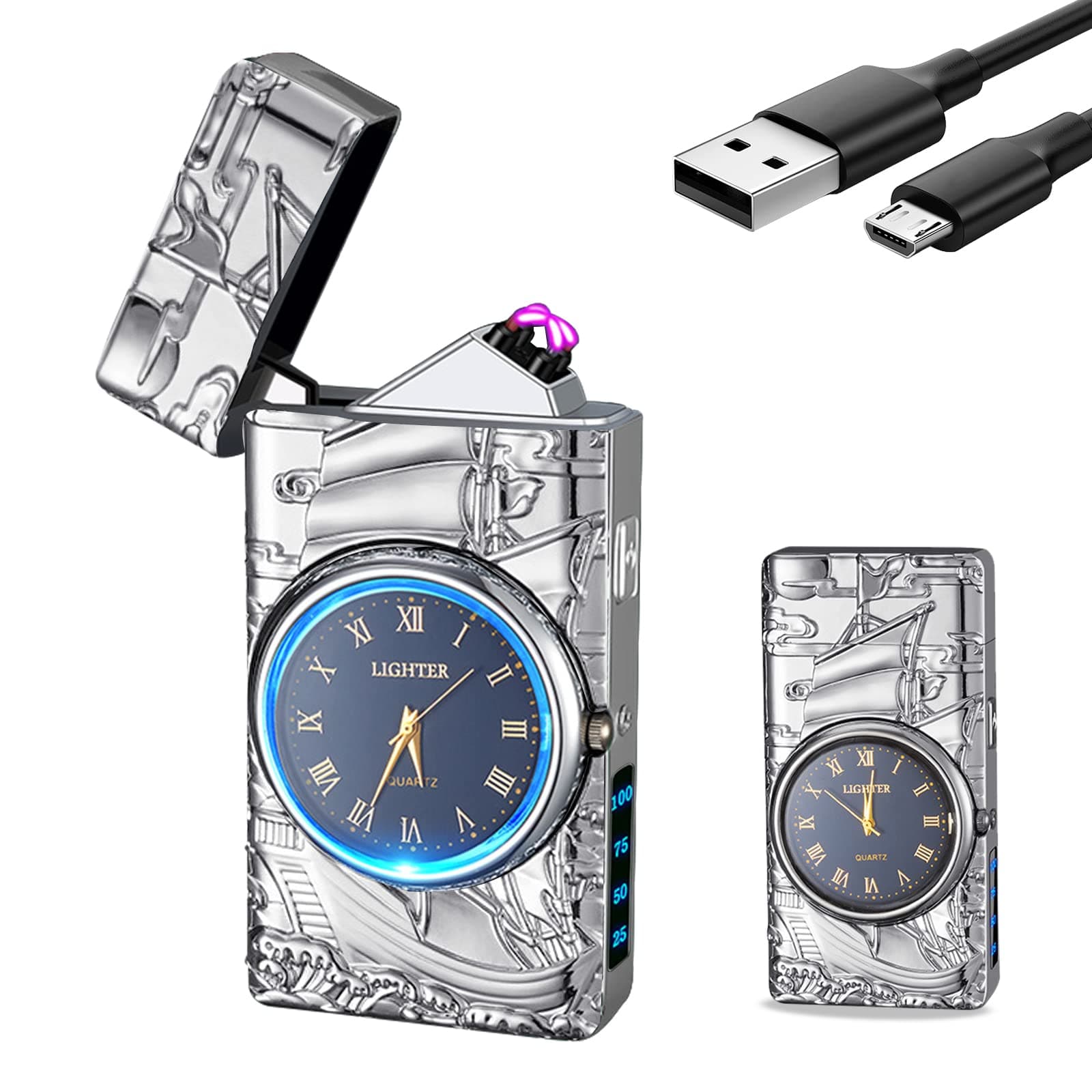 Electronic lighter with clock