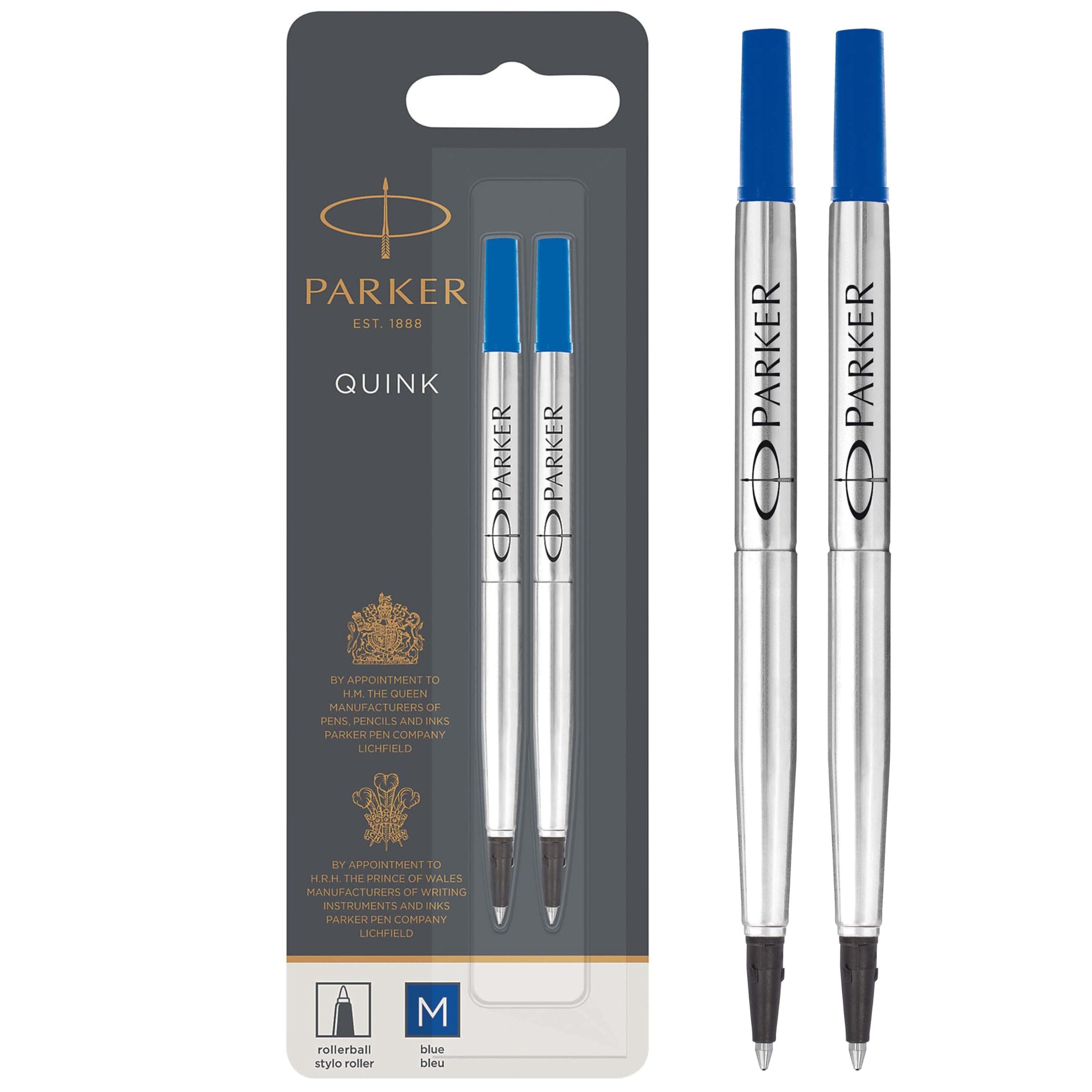 Rollerball Pen Refills | Medium Point | Blue QUINK Ink | 2 Count