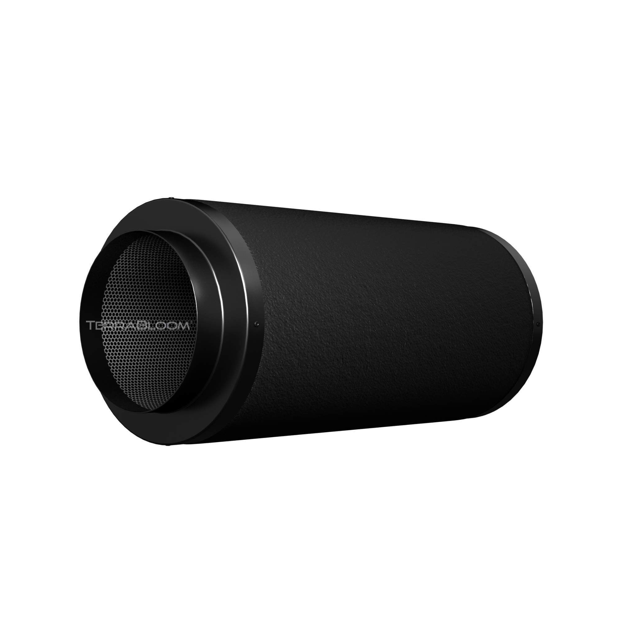 TerraBloom Carbon Filter 6" x 24" Long, 46mm Thick Charcoal Bed, Airflow up to 550 CFM. Carbon Air Filtration From Odors, VOCs, Chemical Smell for Grow Tents,