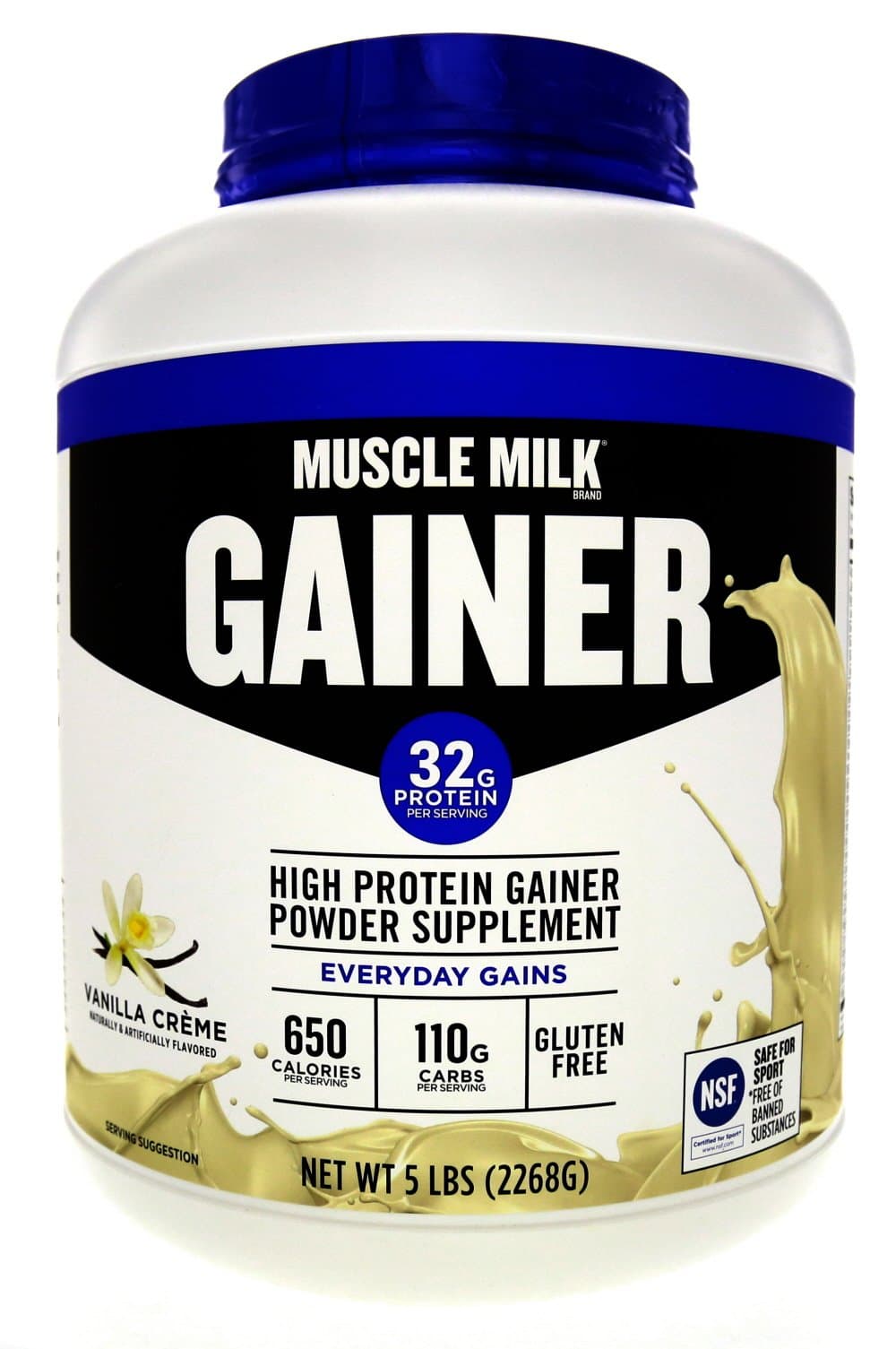 Muscle Milk Gainer Protein Powder, Vanilla Creme, 32g Protein, 5 Pound