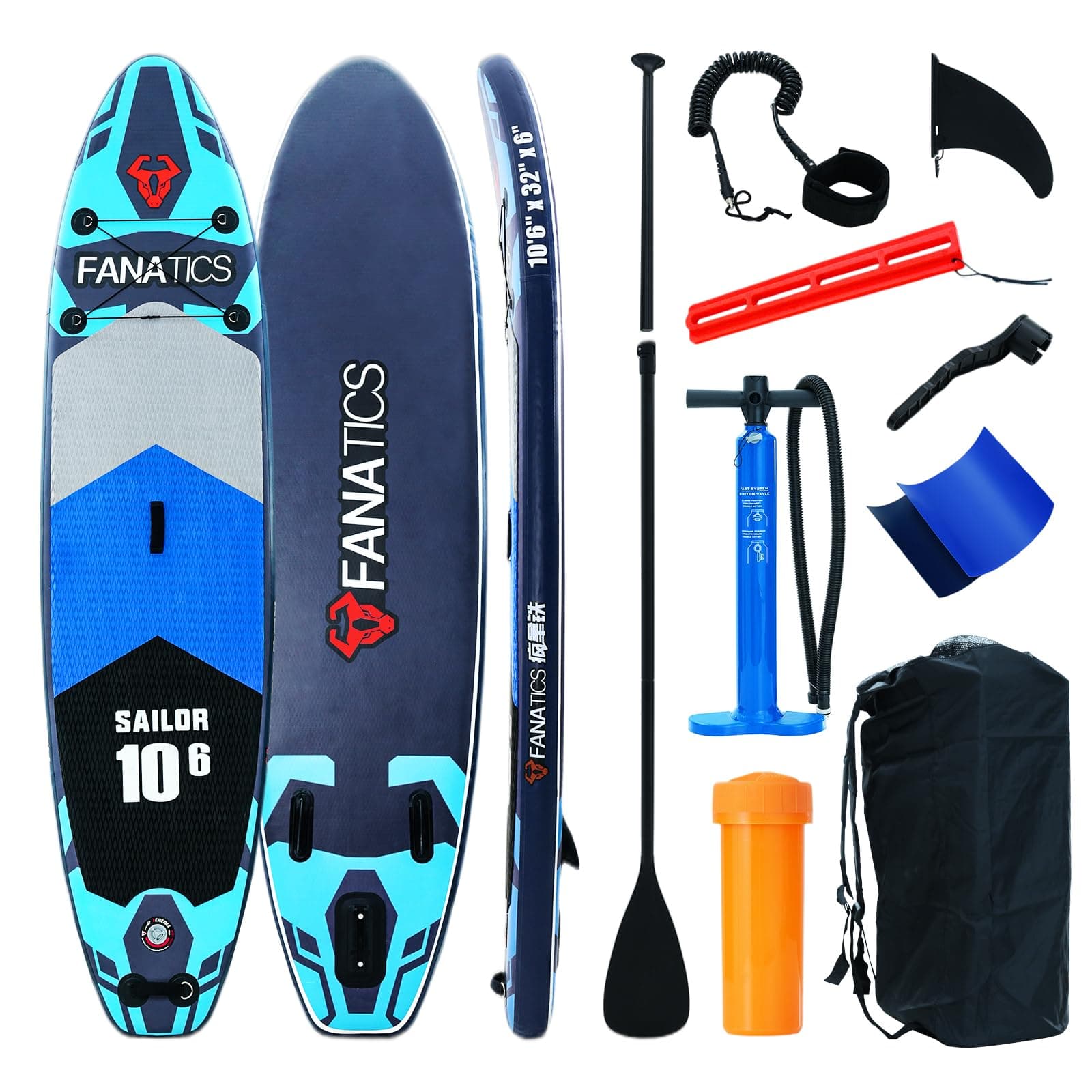 FANATICS Inflatable Paddle Boards Stand Up Paddle Boards Includes Paddle, Pump, Leash and Accessories, 10'6''x32''x6'' Wide Sup Board Inflatable Paddle Board for Adults/Kids All Skill Levels
