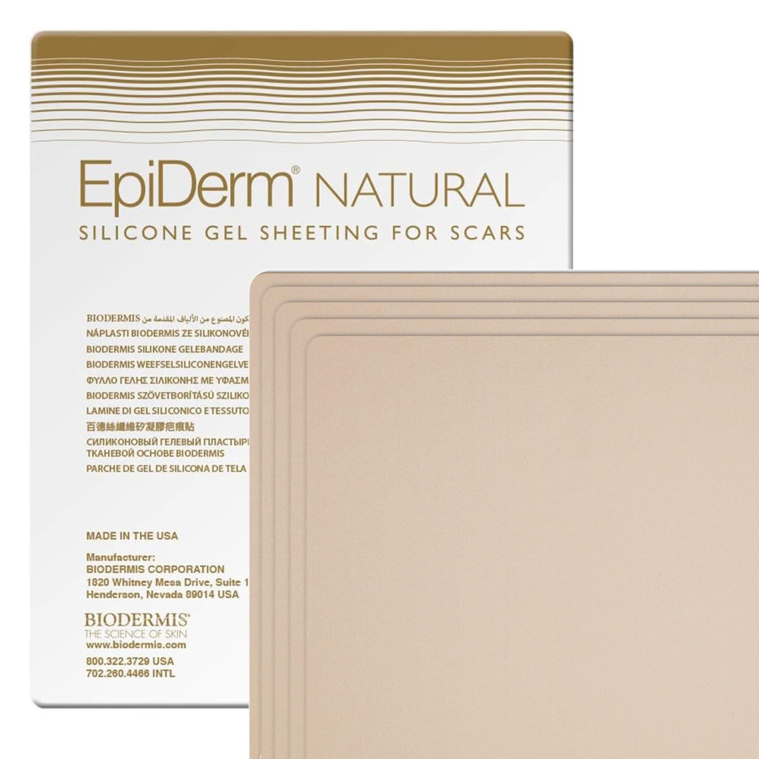 EpiDerm Large Silicone Scar Sheets – Soft, Reusable Silicone Sheets for Tummy Tuck, CSection, Burns & Surgical Scars – Customizable, Flexible & Easy to Clean - 11" x 15.75", Natural, 5-Pack