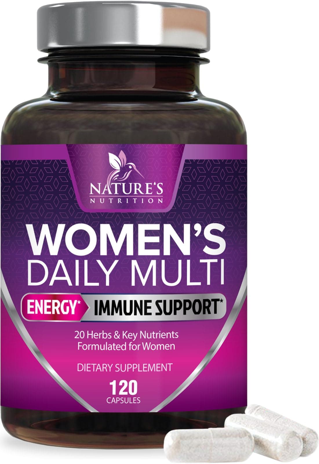 Multivitamin for Women - with Vitamins A, C, D, E, B6, B12, Zinc, Calcium & Magnesium, Womens Daily Multi Vitamin Multimineral Supplement for Bone Health, Energy & Immune Support - 120 Capsules