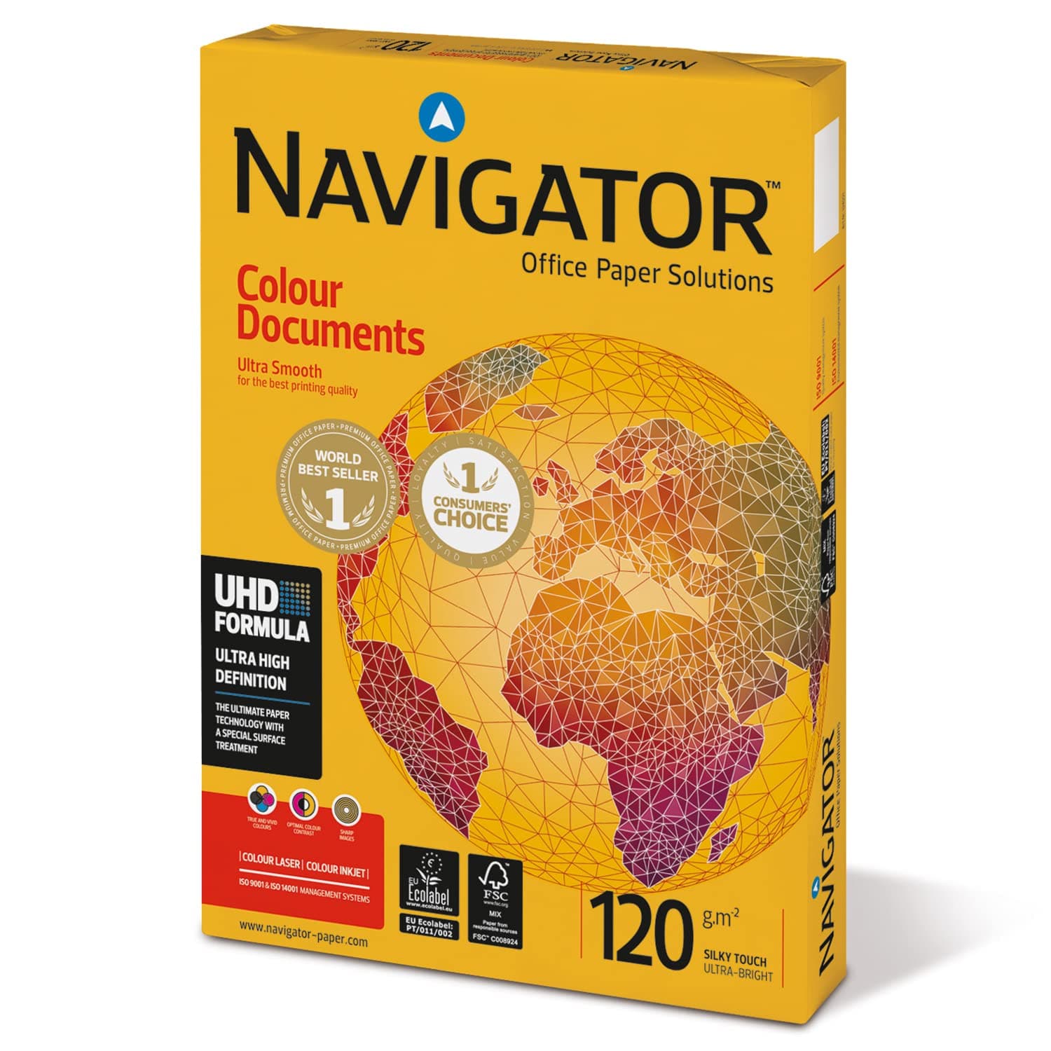 NAVIGATOR Nuco Colour Documents - A4 Colour Printer Paper, White, 120GSM, 250 Sheets