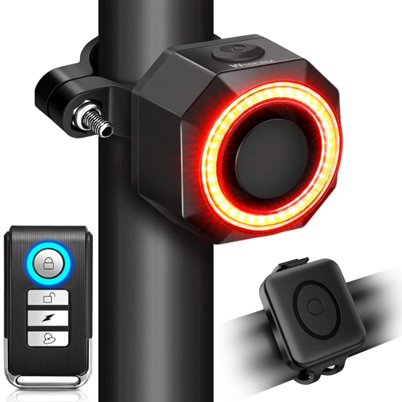 Smart Tail Light with Horn Alarm - Auto ON/OFF USB C Rechargeable Waterproof Rear Bike Light