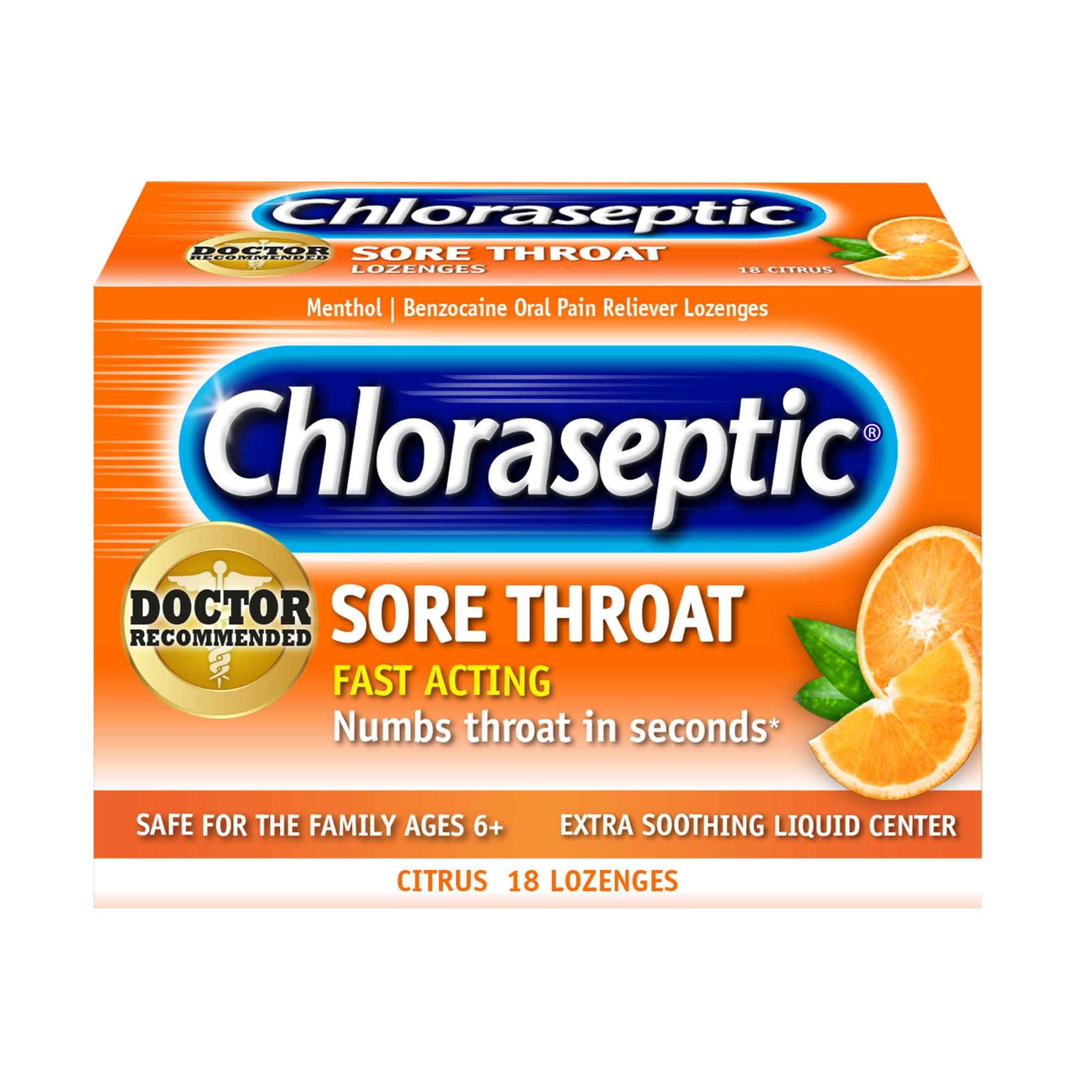 Sore Throat Lozenges, Citrus, 18 Count, 1 Pack