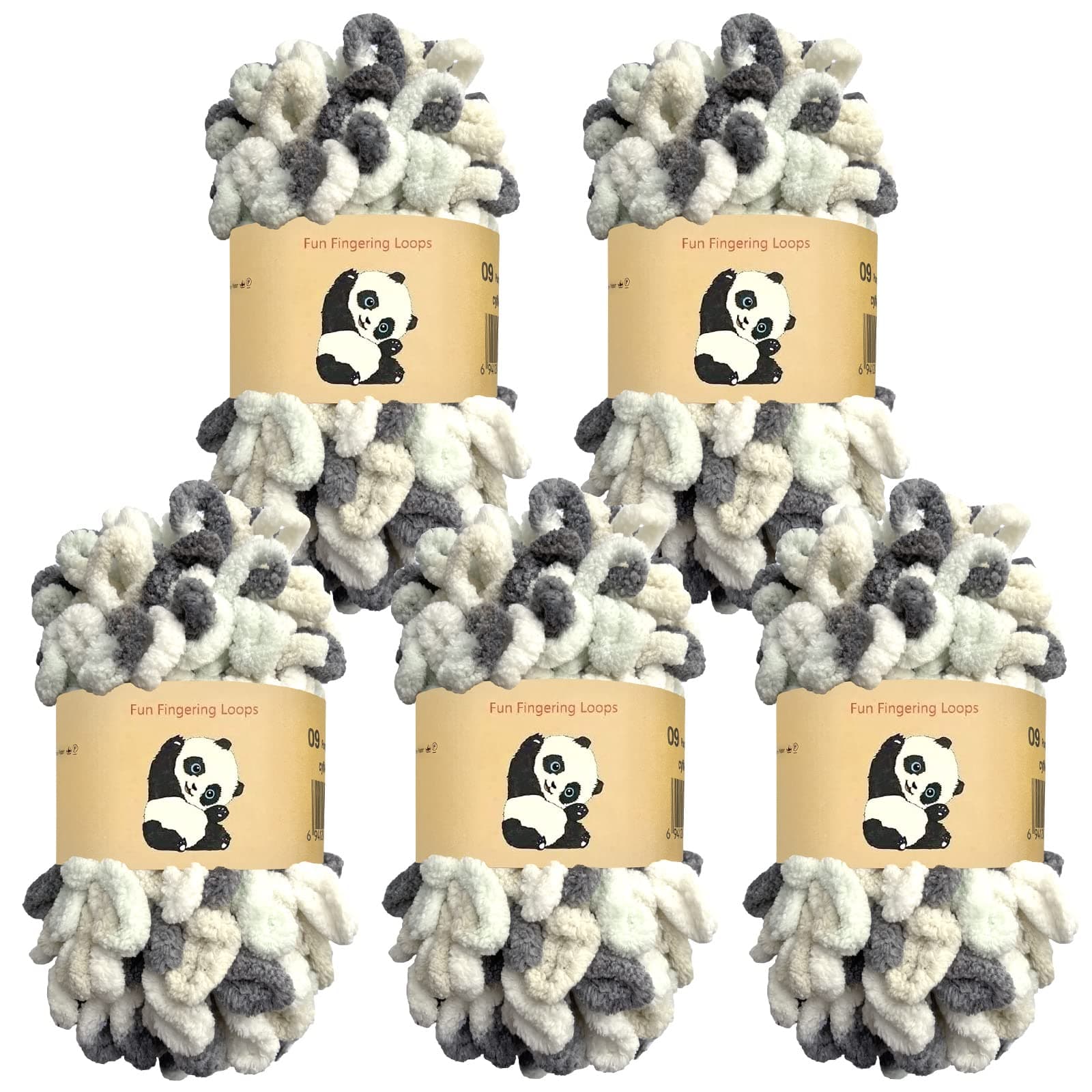 Loop Yarn 5Packs,Shenlin Chunky Chenille Yarn for Hand Knitting Baby Blanket,Machine Washable Polyester Fluffy Thick Bulky Yarn for Scarfs,Craft Projects