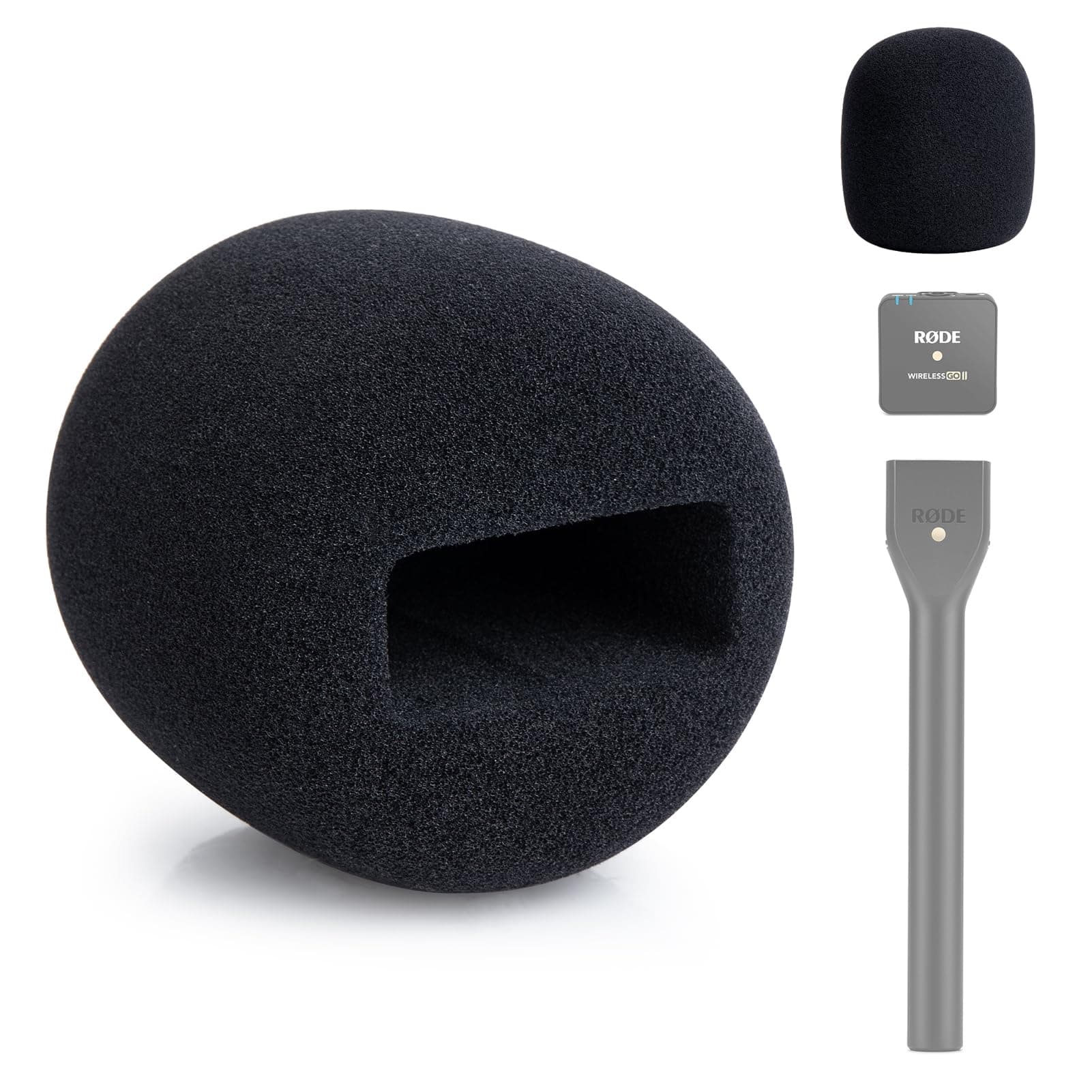 YOUSHARES Pop Protector for Rode Wireless GO I and II/PRO - Suitable for Interview Go Handheld Adapter Mic Pop Filter Foam Wind Protection Compatible with Wireless GO 1/2, Replacement Rode Pop Filter