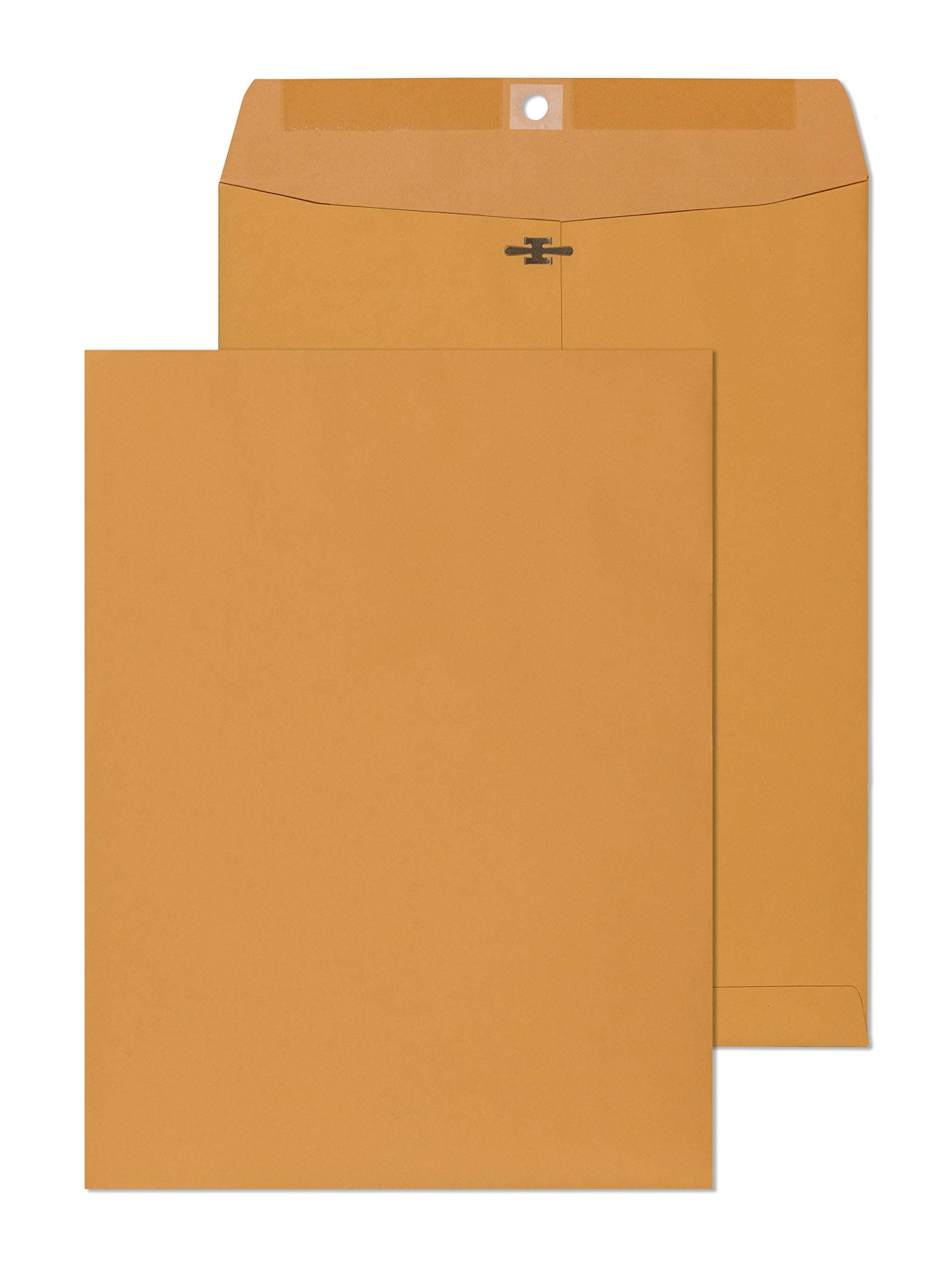 9x12 Clasp Envelopes – Brown Kraft Catalog Envelopes with Clasp Closure & Gummed Seal – 28lb Heavyweight Paper Envelopes for Home, Office, Business, Legal or School – 100 Box 9 x 12