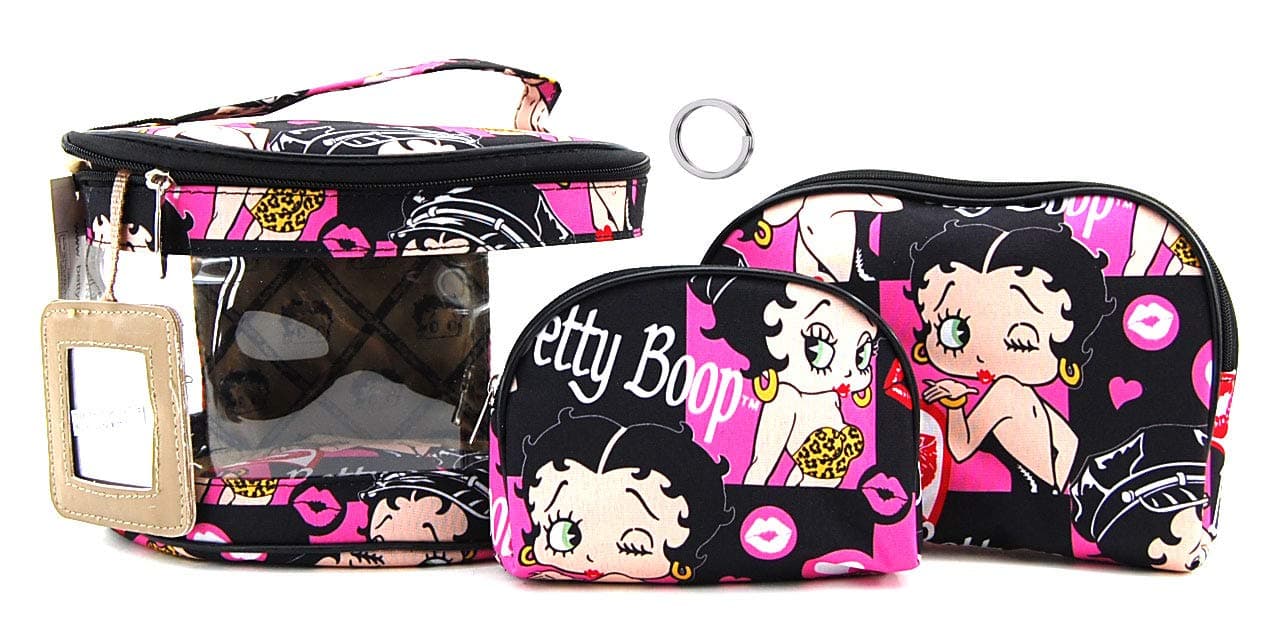 Betty BoopMakeup Bag 3 Pieces Set without key ring