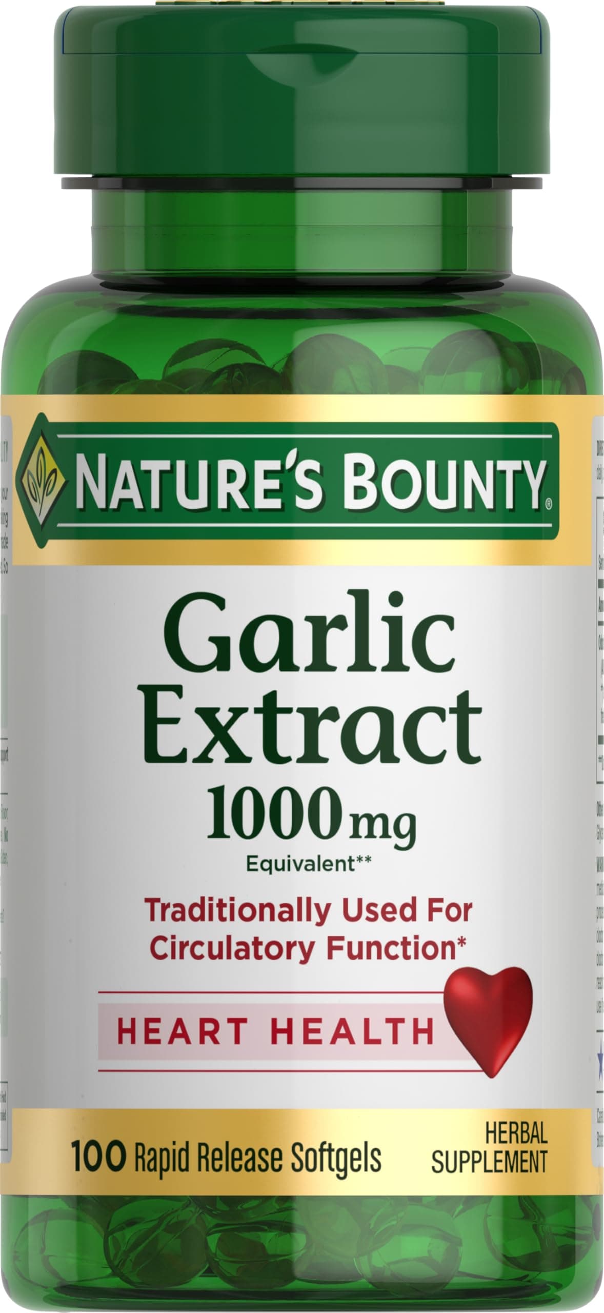 Garlic Rapid Release 100 Odorless Softgels, 1000mg