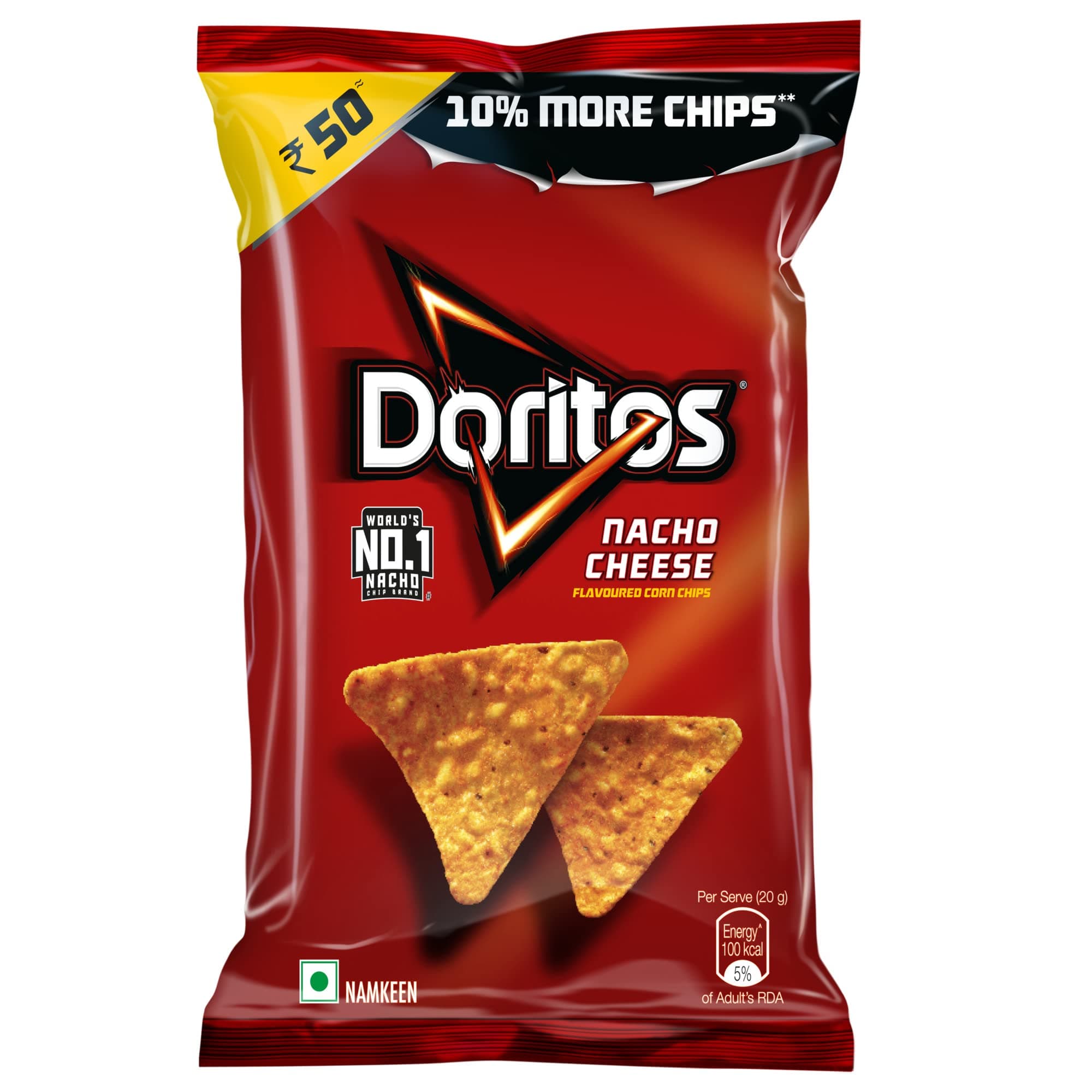 Doritos Nacho Cheese, 75gm/82.5gm(Weight May Vary)