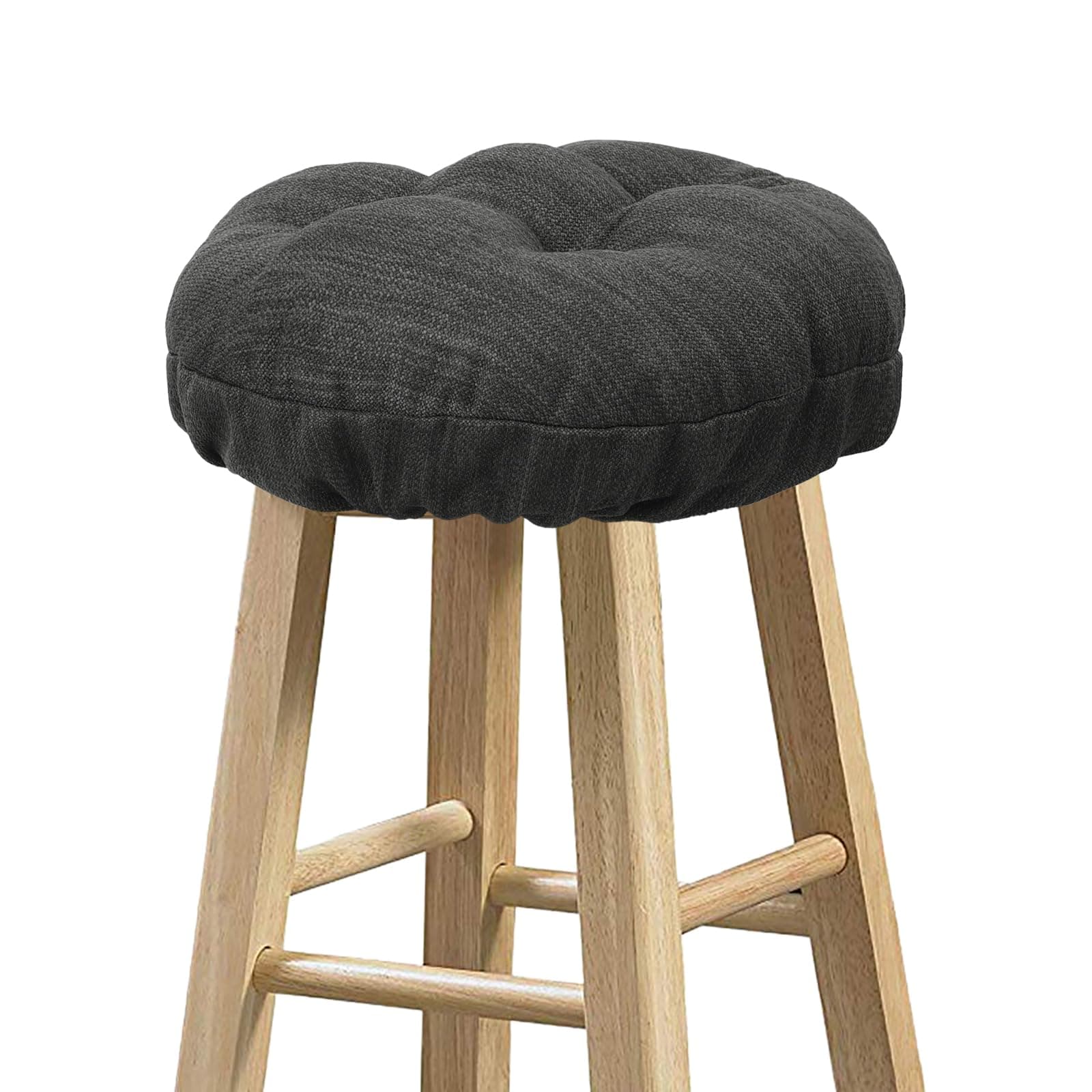 baibu Stool Covers Round, Super Soft Round Bar Stool Cushion Covers Seat Cushion - One Cushion Only(Gray-Black,14" (35 cm)