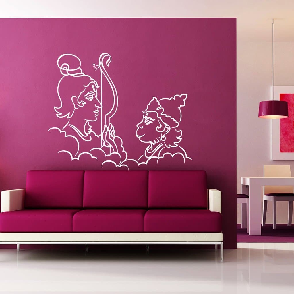 Wall Sticker Ram n Hanuman Design Decal Removable Mural DIY Home Décor