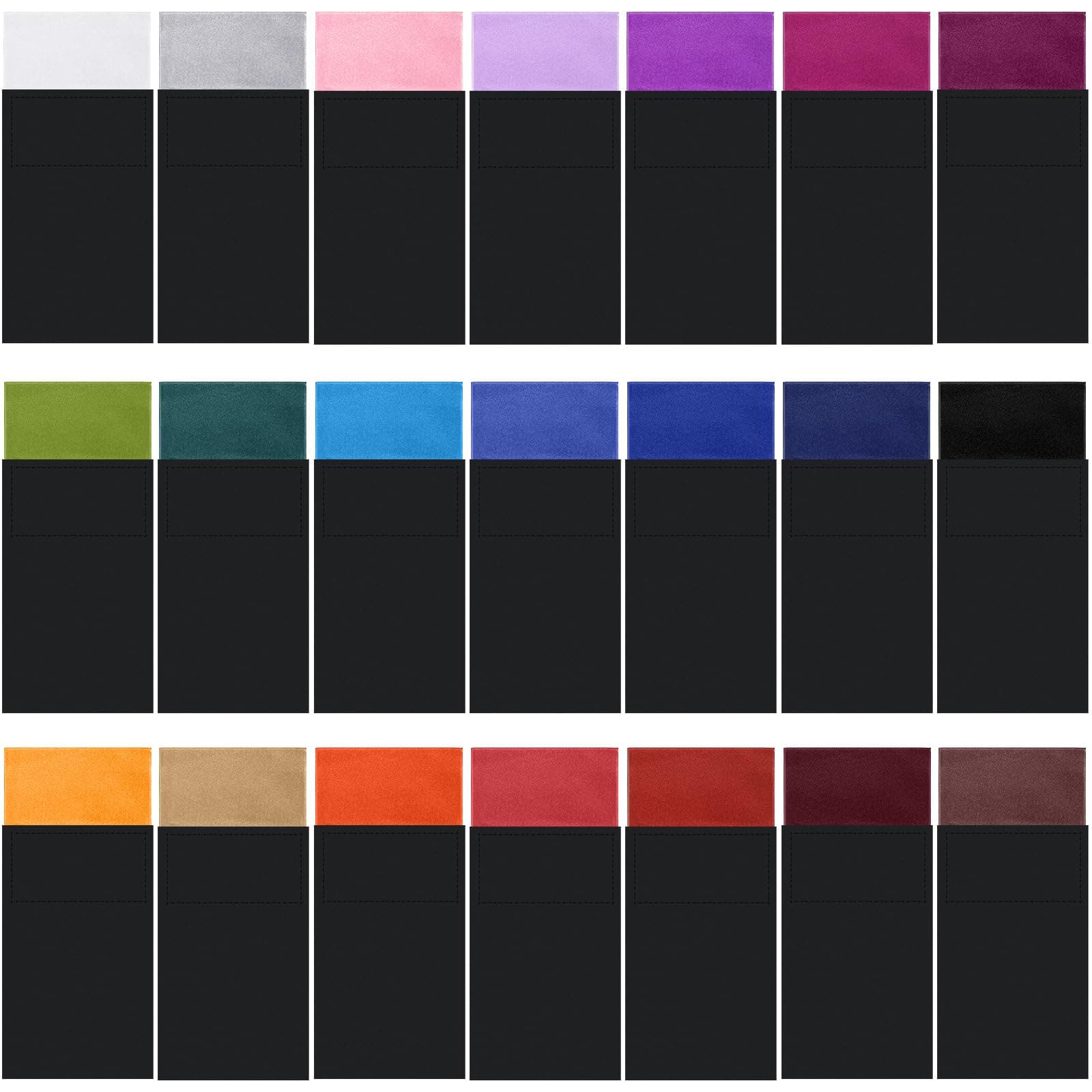 Xuhal 21 Pcs Prefolded Pocket Squares for Men Flat Polyester Rectangular Pocket Square Masculine Handkerchief Suit Pocket Handkerchief on Card, 21 Colors, Classic Color, One size