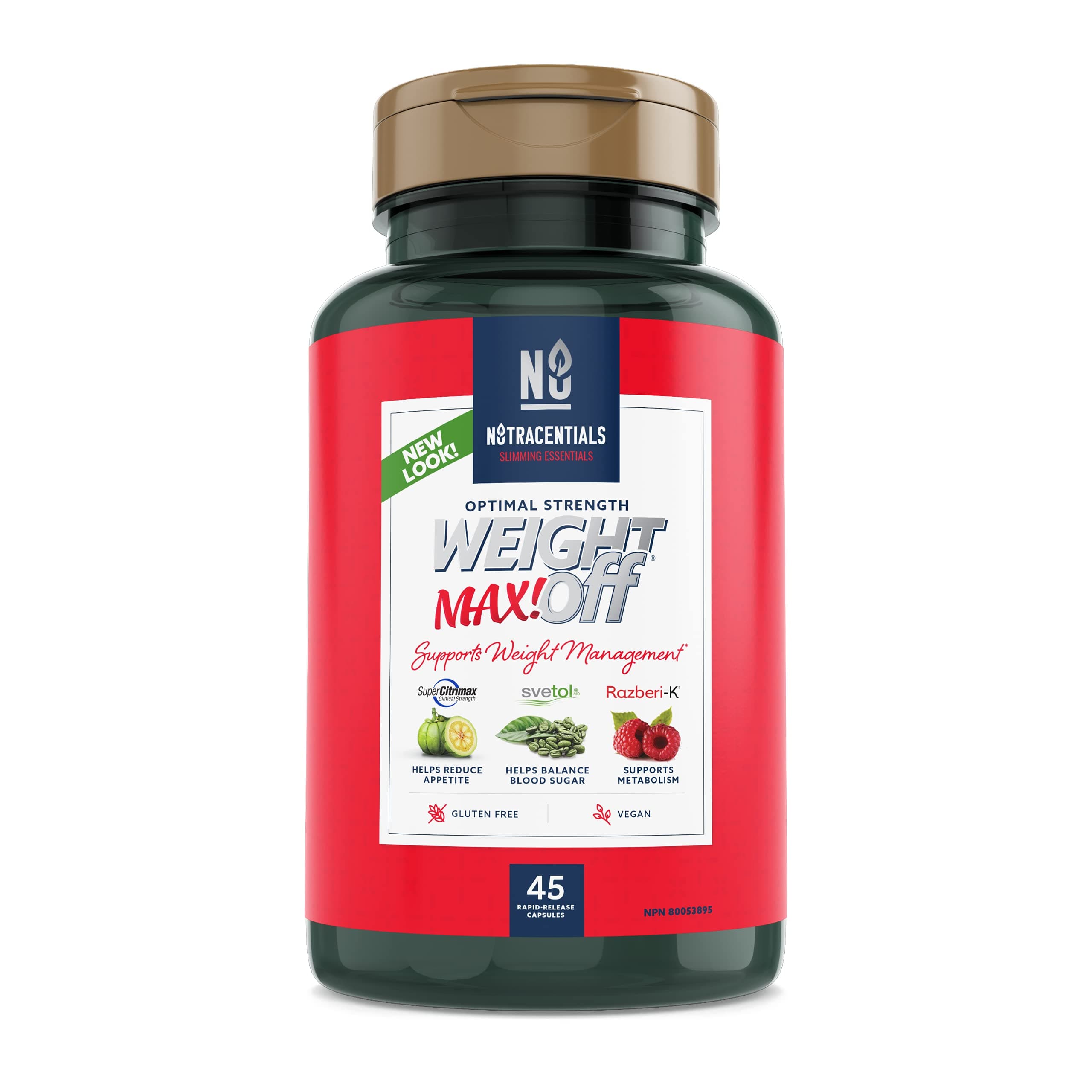 NutraCentials WeightOFF MAX! - Extra Strength Weight Loss, Cut Appetite and Ignite Metabolism, 45 Veggie caps