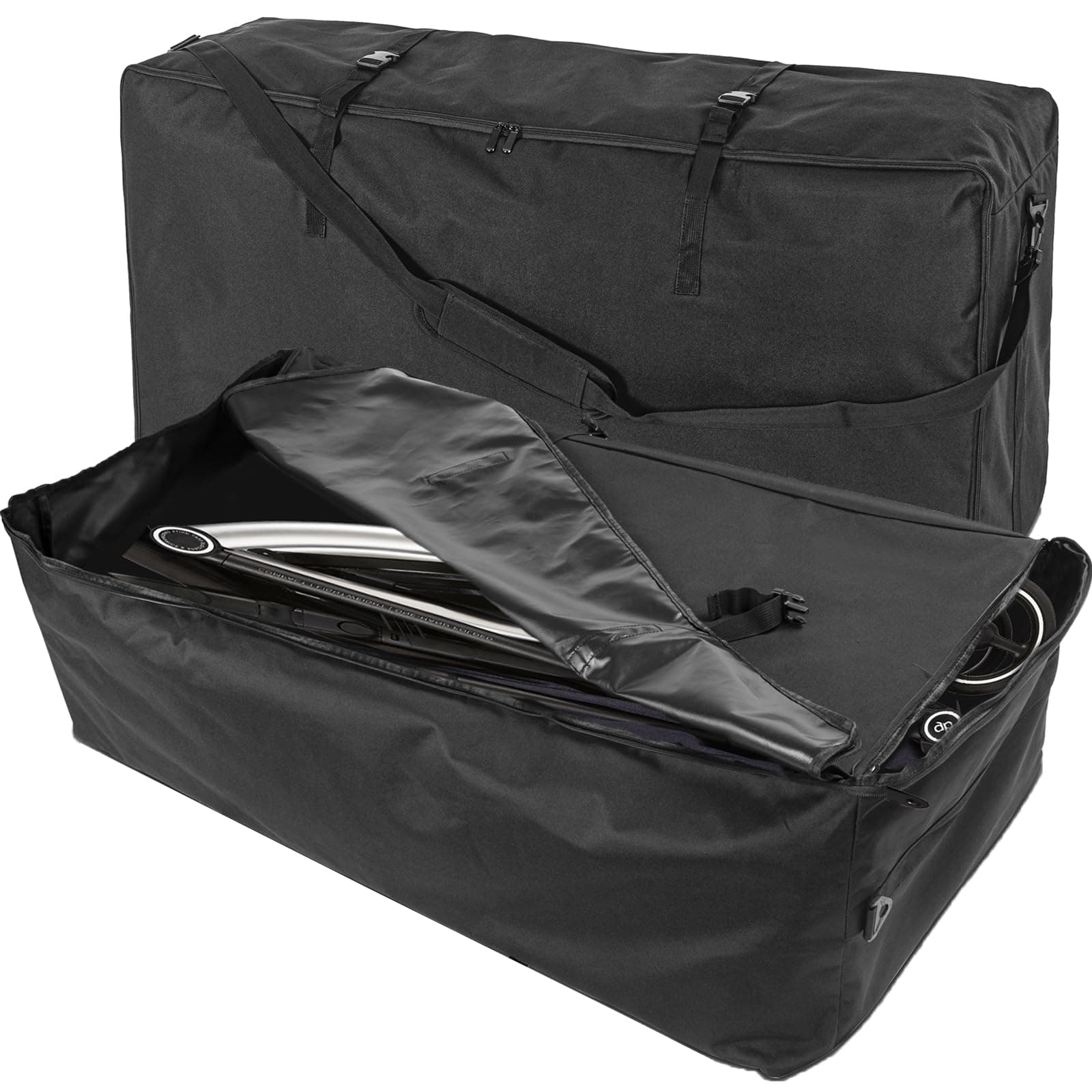 Single and Double Stroller Travel Bag for Airplane, Durable Large Stroller Bag with Shoulder Strap,Stroller Cover for Nuna Uppababy Bravo Stroller
