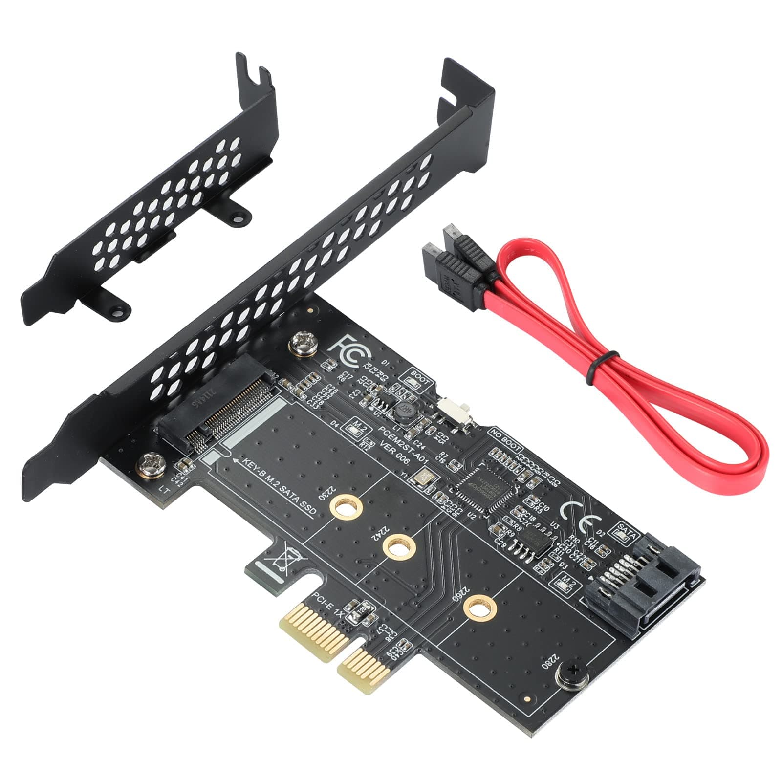 PCI-E PCI Express to 1 SATA 3.0 to 1 Port M.2 NGFF SATA Adapter Card with Low Profile Bracket