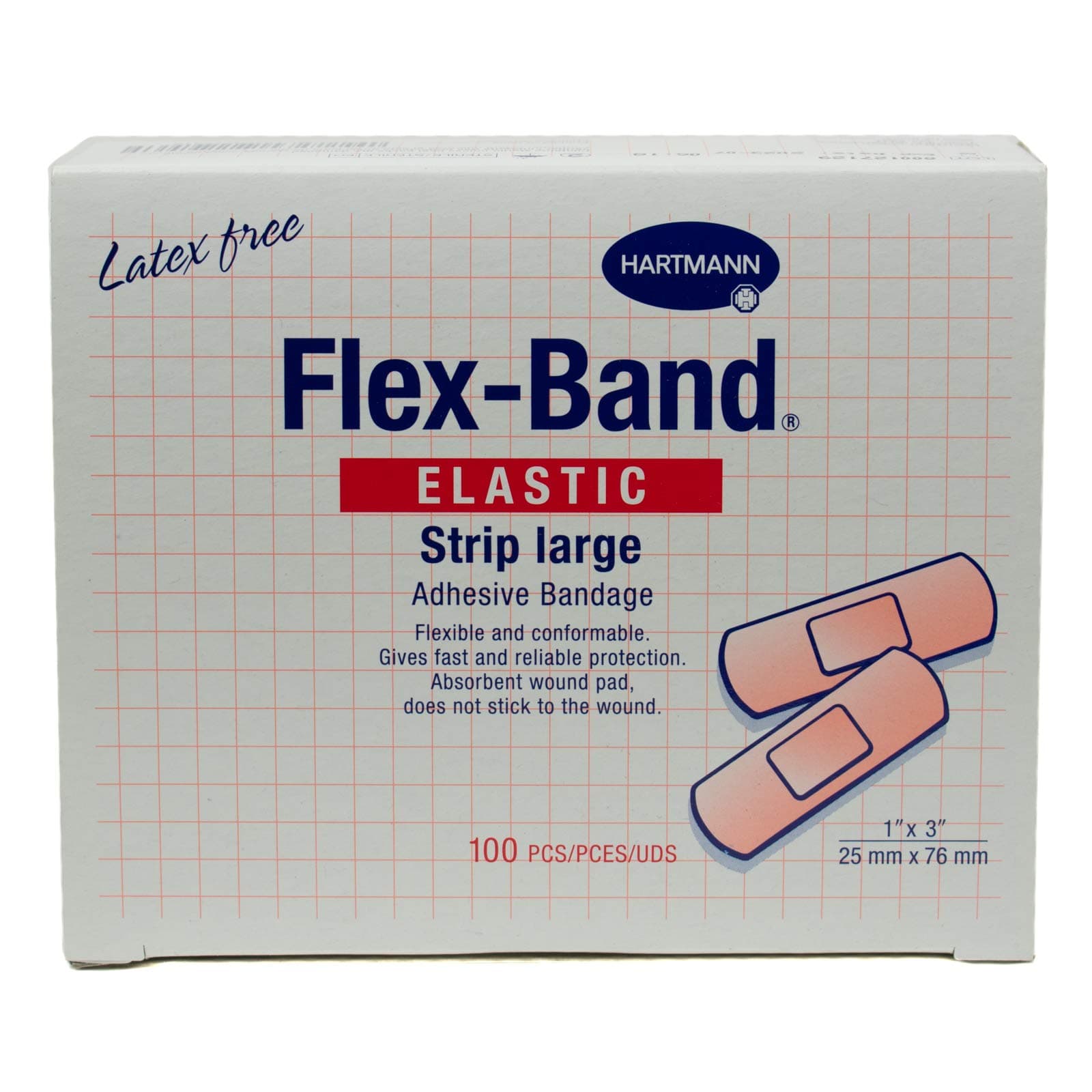 Hartmann Flex-Band Fabric Adhesive Bandages, Strips, 1" x 3", Box of 100